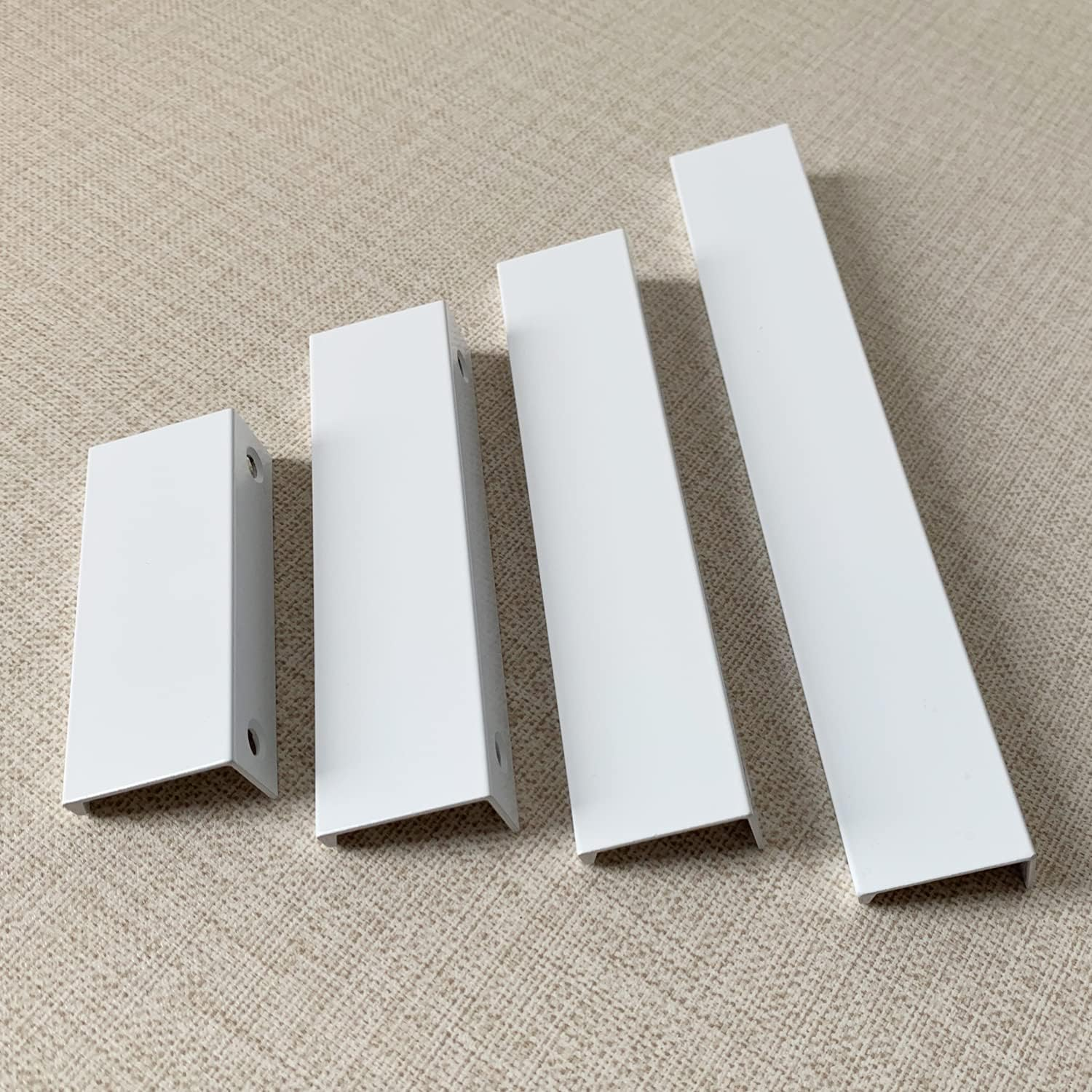 BOOLSFMAM Pack of 6 Concealed Cupboard Handles, Kitchen Handles, Door Handles, Drawer Handles, Furniture, Pure White for Wardrobe, Bedroom, Bathroom image number 5