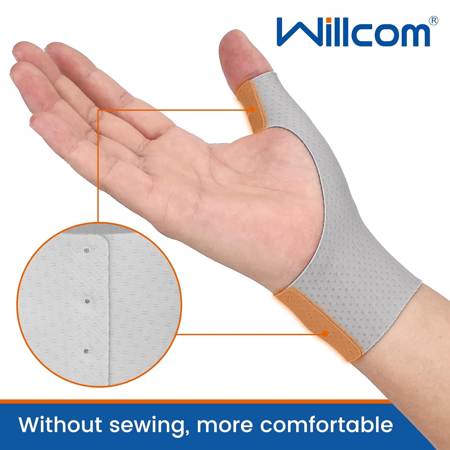 Willcom Thumb Wrist Brace Compression Sleeve (2 PCS) for Arthritis Pain Relief Protector Support, Soft Elastic Fabric Thumb Spica Splint Glove Liner for Women and Men -Fits Both Hands (Small) image number 4