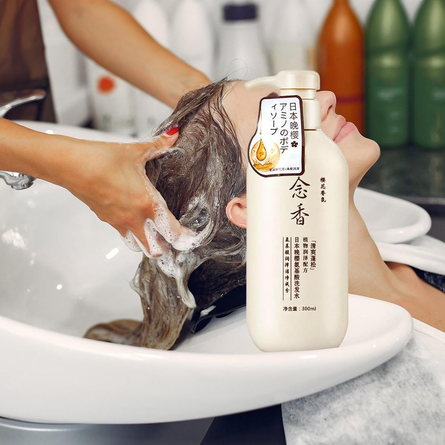 Sakuras Japanese Shampoo and Conditioner, Hair Growth Shampoo and Conditioner, Repair Shampoo and Conditioner Set, Evening Amino Acid Shampoo for All Hair Types, Nourish Hair(Shampoo or Conditioner) image number 6