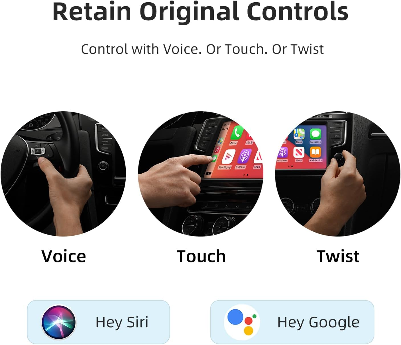 ANYFAR C5 2 in 1 Wireless Carplay & Andriod Auto Adapter, Converts Vehicle Original Wired Feature to Wireless, for Iphone & Android Phone, Mini Design Car Play Dongle, No Lag & Stable Connection image number 1