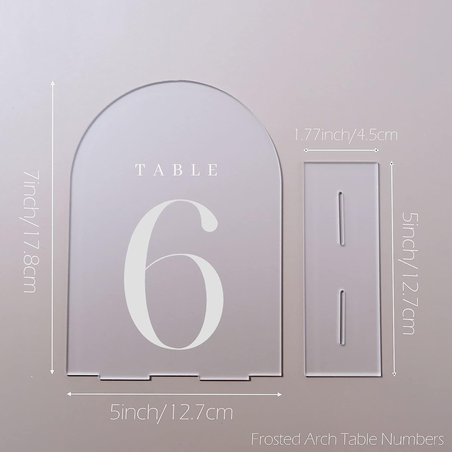 JINMURY Frosted Arch Table Numbers for Wedding,20 Pack 5X7'' Frosted Arch Acrylic Table Signs with Holder Acrylic Table Numbers 1-20,Perfect for Wedding Table Centerpiece Decoration,(Yoji-22108029) image number 4