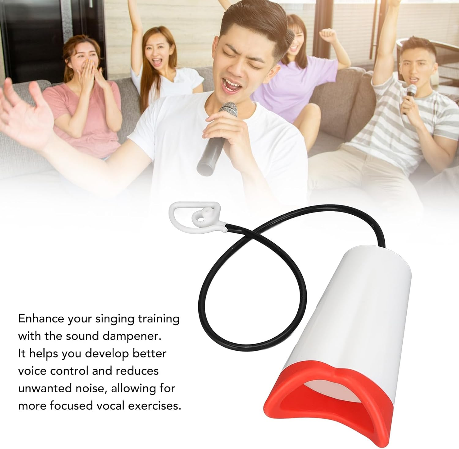 Vocal Dampener for Singing Practice, Reduce Noise Soundproof Singing Mask, Water Proof Vocal Steamer, for Singers Actors Performers image number 2