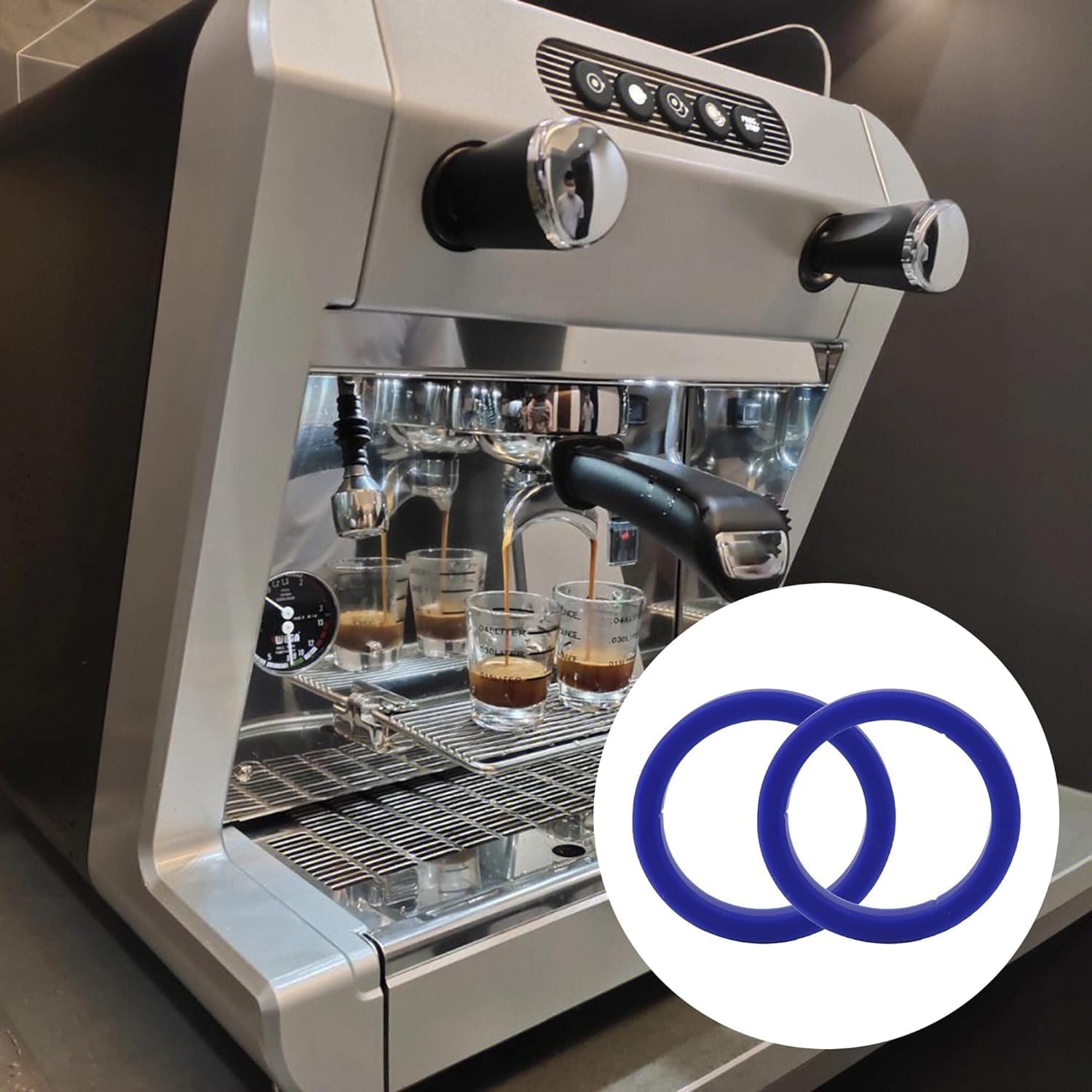 2Pcs Coffee Machine Group Head Seal Gasket Gaggia E61 Head Sealing Ring Group Head Gasket Coffee Machine Accessories 8.5Mm Thick with VBM Compatible with Faema E61/E98 Espresso Machine image number 2