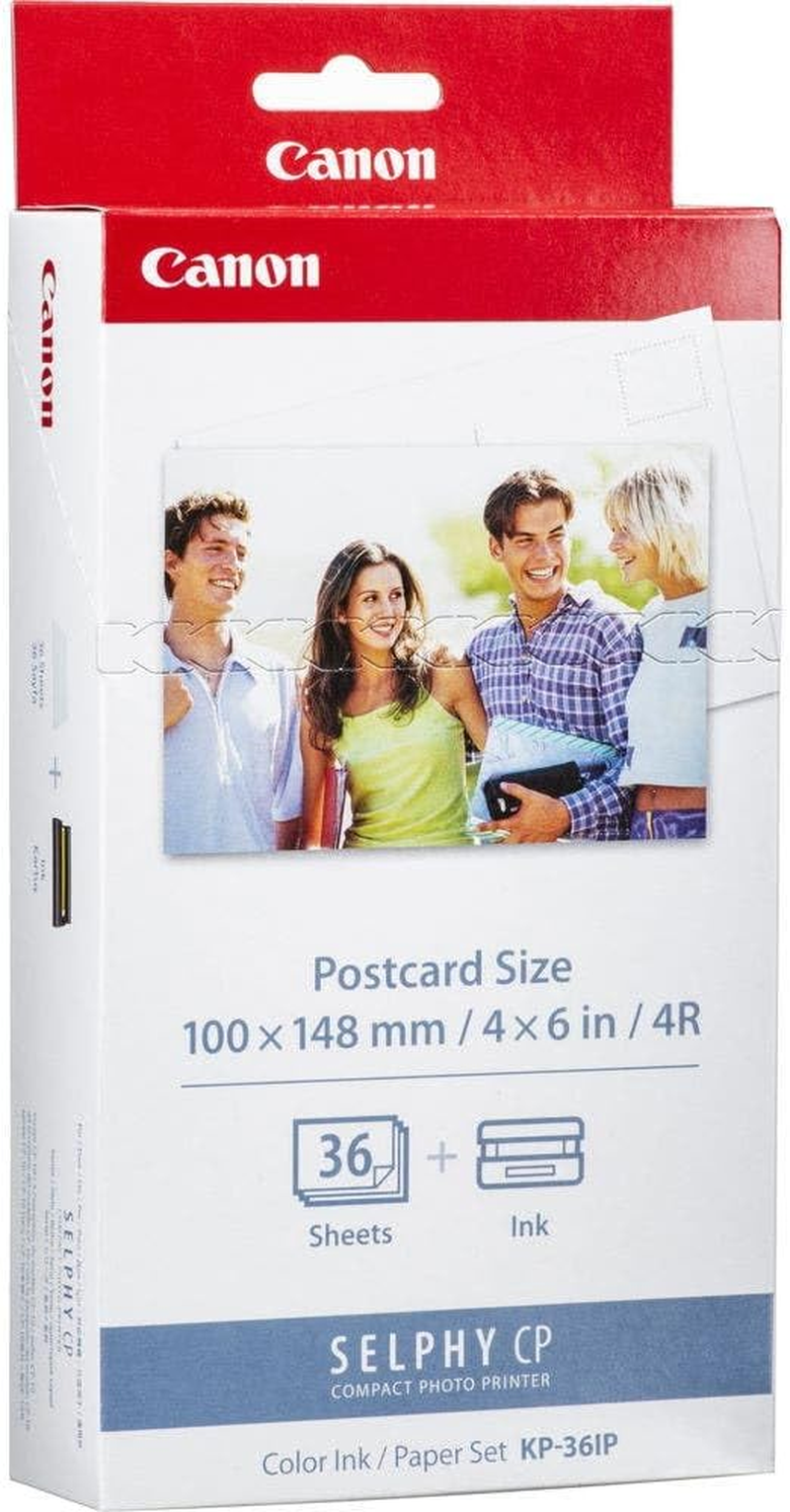 Canon KC36IP Ink/Paper Pack, Credit Card Size 3.4 X 2.1In (86X54Mm) Compatible with Selphy CP1500/CP910/CP820/CP1000/CP1200/CP1300