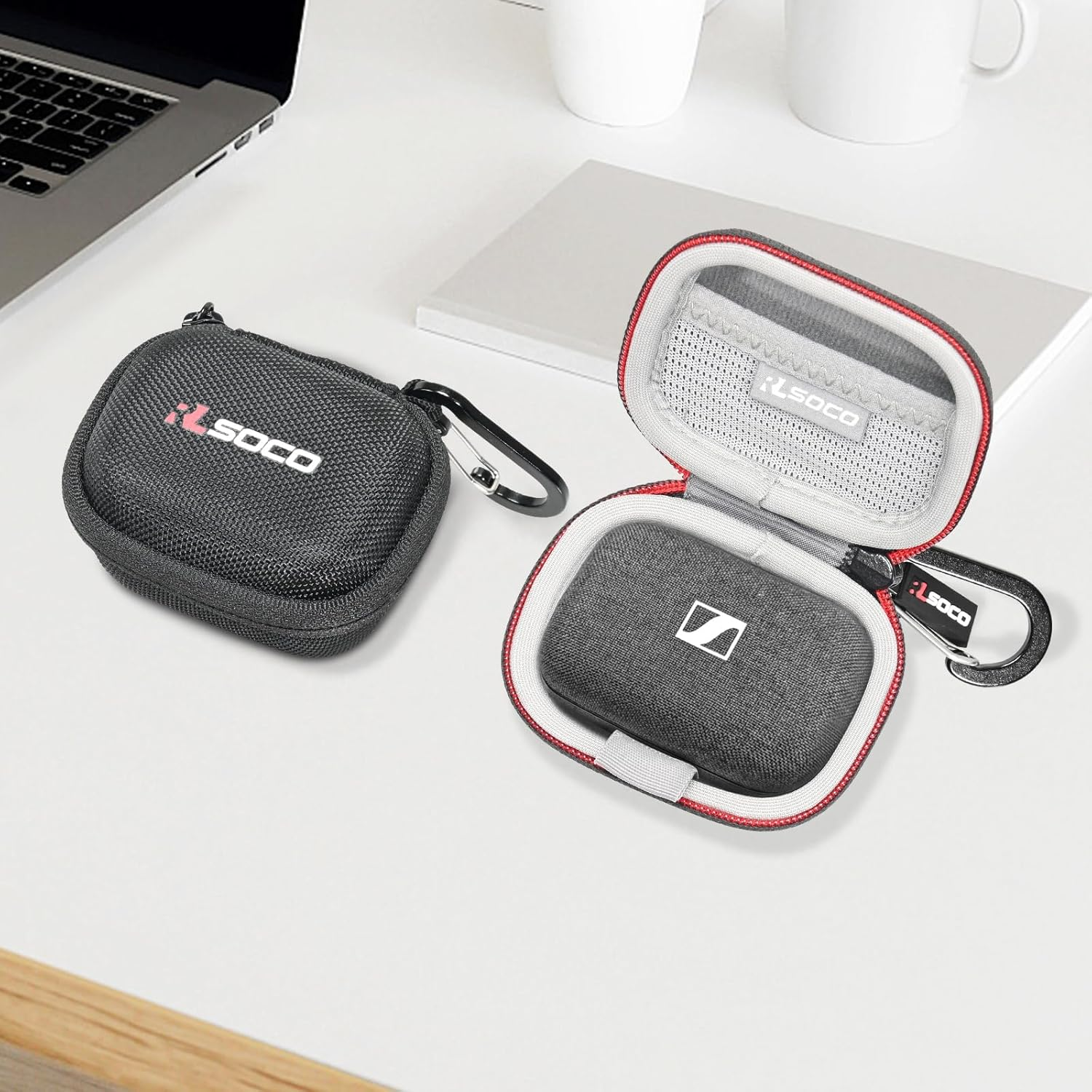 RLSOCO Case for Sennheiser Momentum True Wireless 4/3 Noise Cancelling Smart Earbuds, Scratch Resistant & Water Resistant -Black (Case Only) - Black image number 3