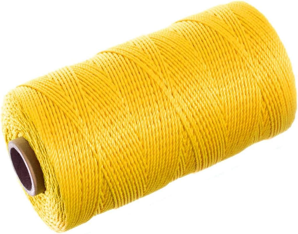 Paracord Planet Braided Nylon Mason Line - Moisture, Oil, Acid, Rot Resistant - Twine String for Marine, Masonry, Crafting, Gardening Uses 250 Feet Yellow