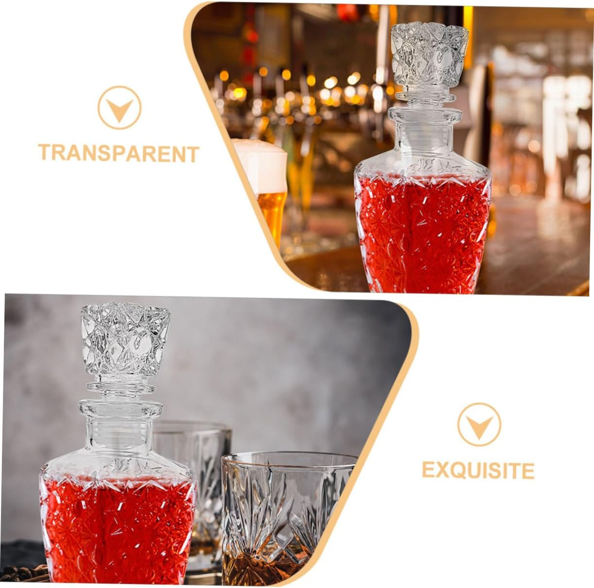 TIDTALEO 2Pcs Glass Wine Bottle Thicken Wine Glass Bottle Packaging for Party Banquet Creative Design image number 6