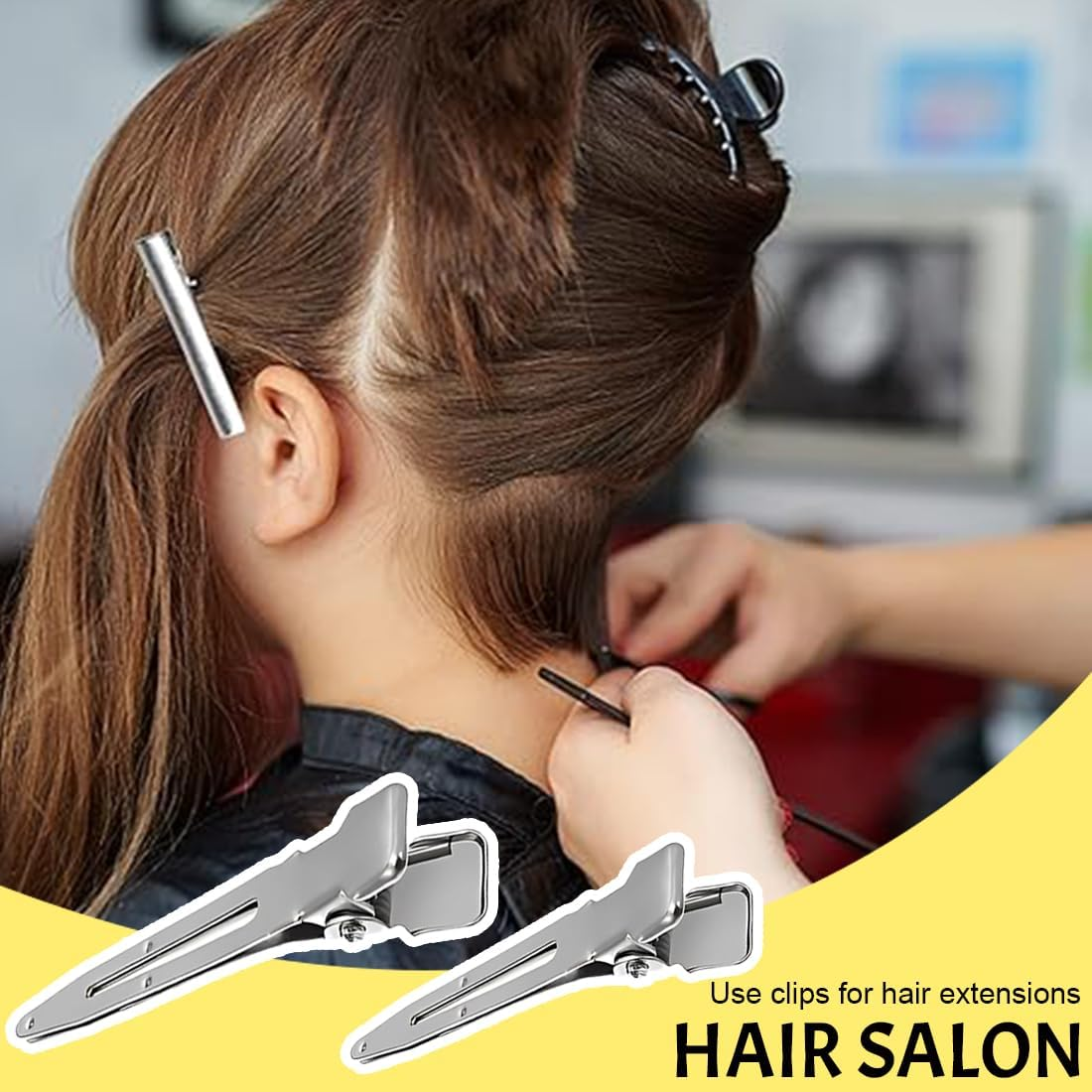 Weddhuis Entebill Pack of 10 Hair Clips Hair Clips Hairdressing Alligator Clips Metal Hair Clips Women Clips Hairdressing Salon Girls Hair Styling DIY (5.5/4.5 Cm) (Silver) image number 3