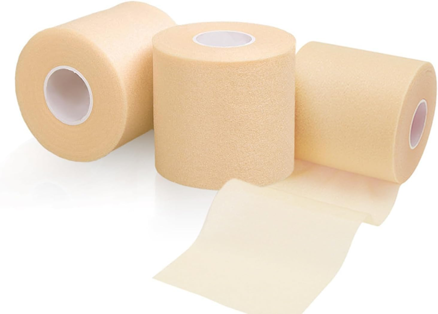 Athletic Sports Tape 3 Rolls (2.75" X29.5Yards) -Strapping Tape and Kinesiology Tape, Latex-Free Breathable Material, Easy-Tear Cohesive Bandage for Wrists, Knees and Ankles &ndash; Fengea image number 3