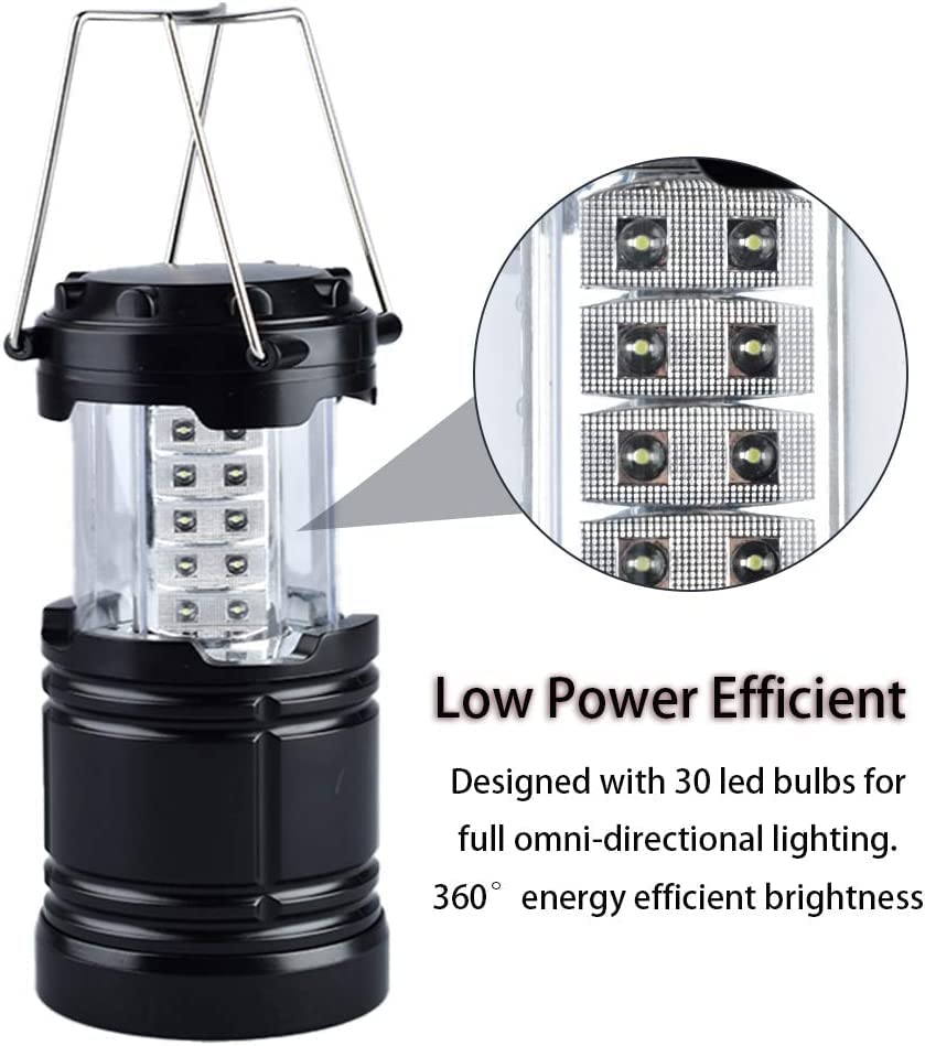 LED Camping Lantern, Camping Light with Magnetic Base, Led Lanterns for Power Outages, Fishing, Emergency, Tent, Hiking, Storm, Hurricane （4 Packs）