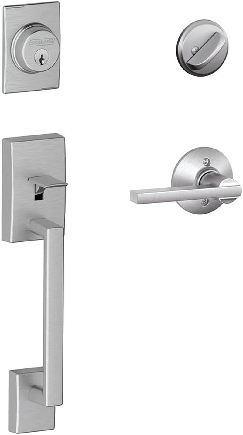 Century Single Cylinder Handleset and Latitude Lever, Aged Bronze (F60 CEN 716 LAT) image number 1