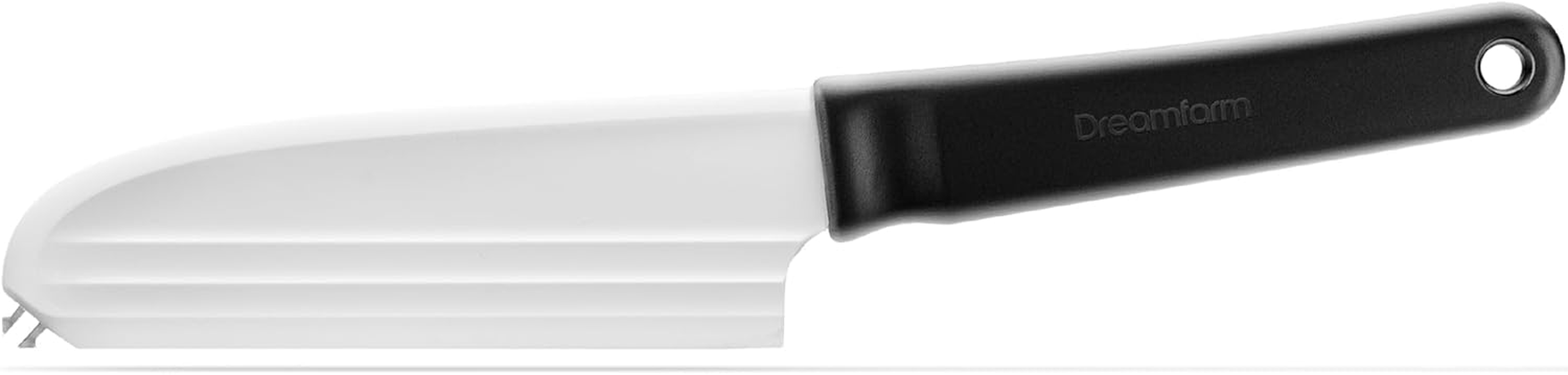 Dreamfarm Knibble Lite 3-In-1 Non-Stick Cheese Knife for Charcuterie, Slicing, Spreading, with Built-In Fork to Serve & Share Foods - 9" Yellow