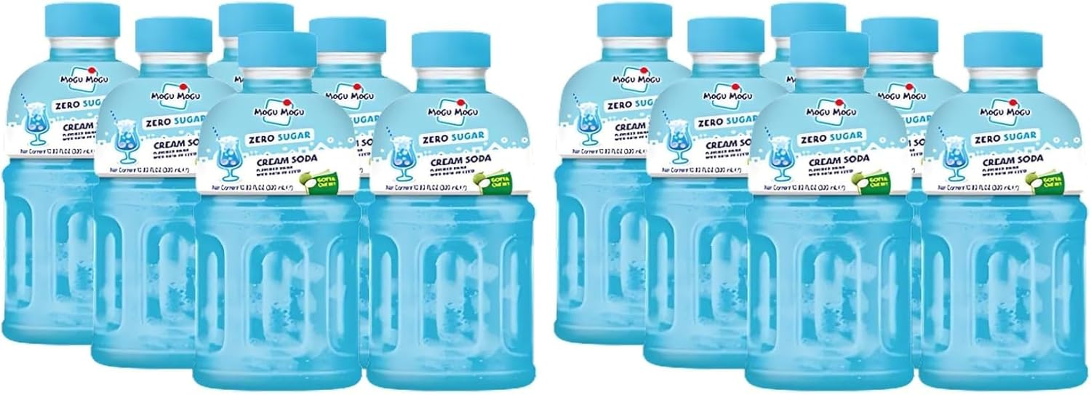 Mogu Mogu Cream Soda Zero Sugar Drink with Nata De Coco 320Ml 12 Pack image number 2