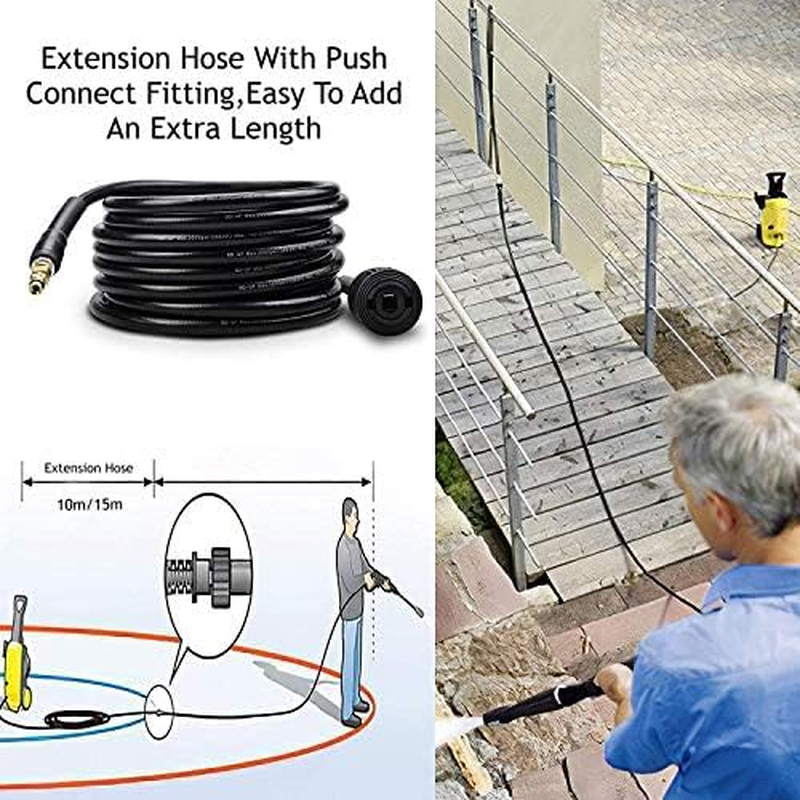 15M High Pressure Extension Hose,Connectors Quick Connect for High Pressure Cleaner K2 K3 K4 K5 K6 K7