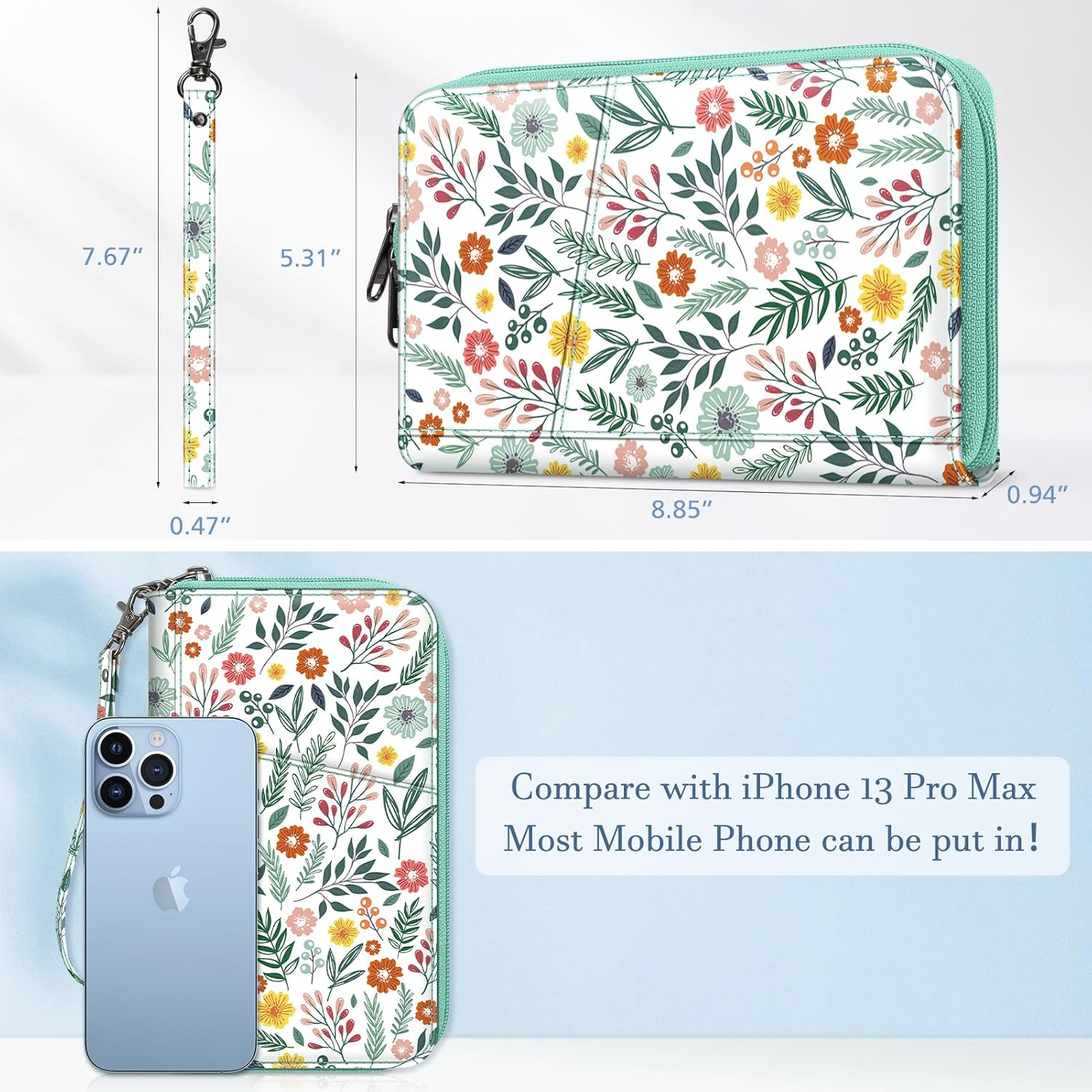 Fintie Family Passport Holder Wallet, RFID Blocking Travel Document Organizer Clutch Bag Credit Cards Case Cover for Women Men - Black image number 6