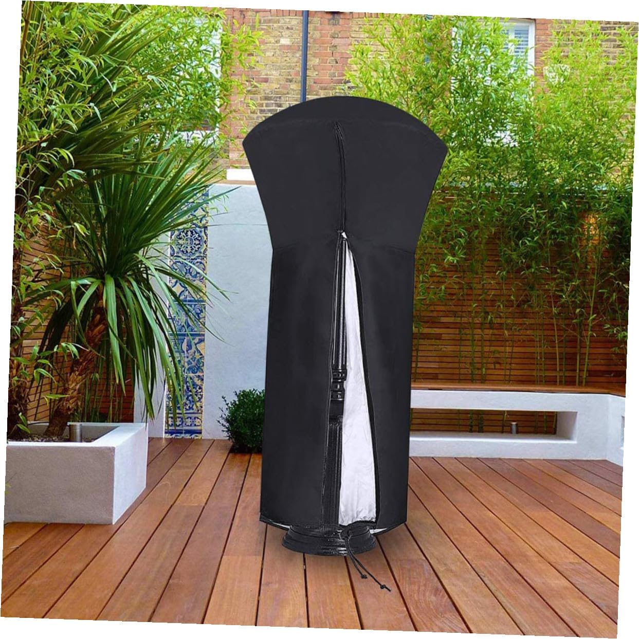Patio Heater Cover Oxford Stand-Up Heater Protector with UV Coating Weather Resistant Dustproof Shield for Outdoor Garden
