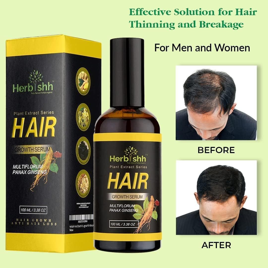 Herbishh Hair Serum &ndash; Natural Botanical Hair Vitalizer for Men and Women | Lightweight, Non-Greasy Serum for Healthy-Looking Hair and Scalp &ndash; Pack of 2 image number 4