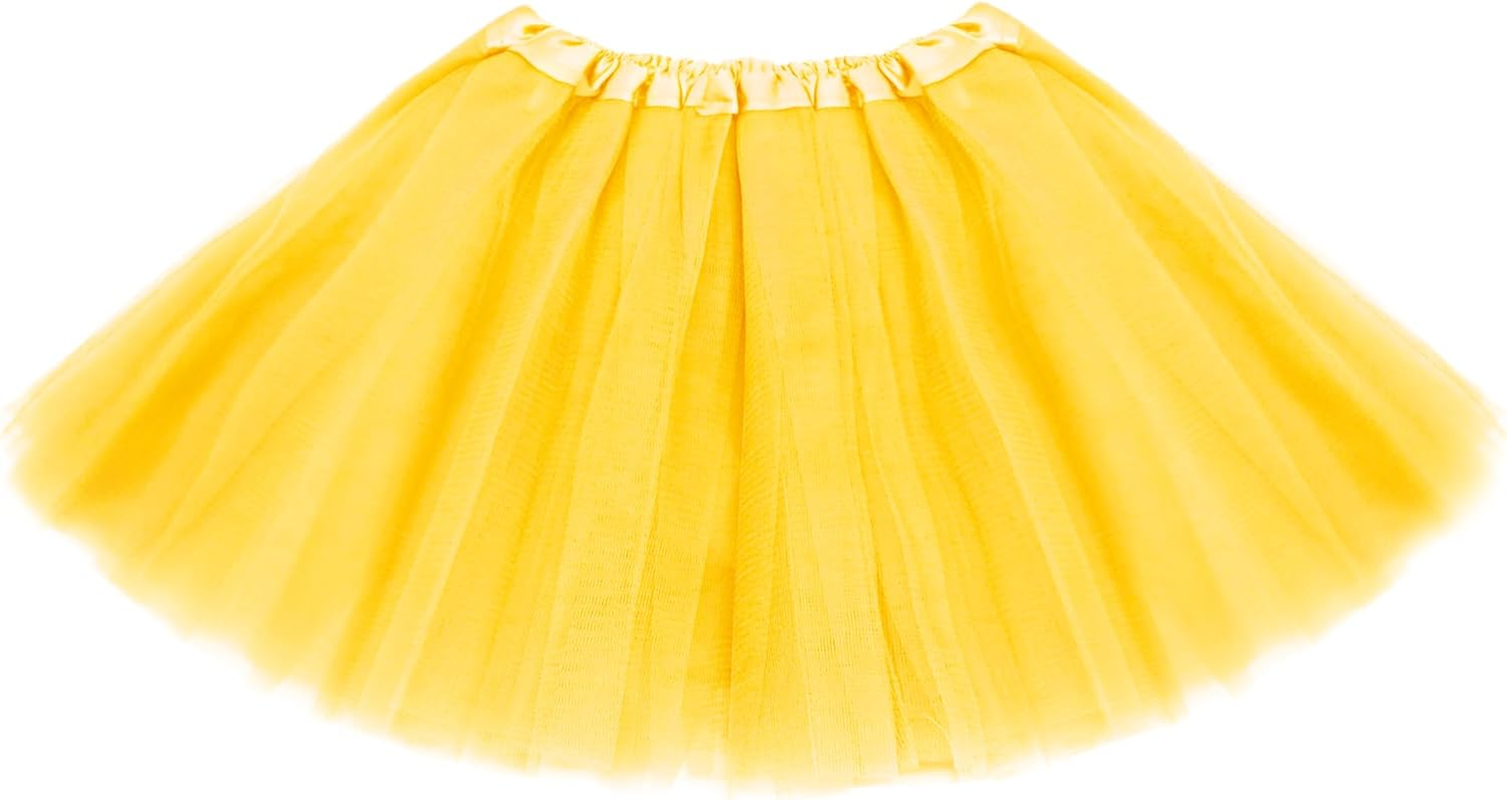 Tutu for Toddler Girls 4-12 Yrs 3 Layer Kids Tutu Skirts Tulle Ballet Tutus Dress up for Party Halloween Costume - Orange image number 4