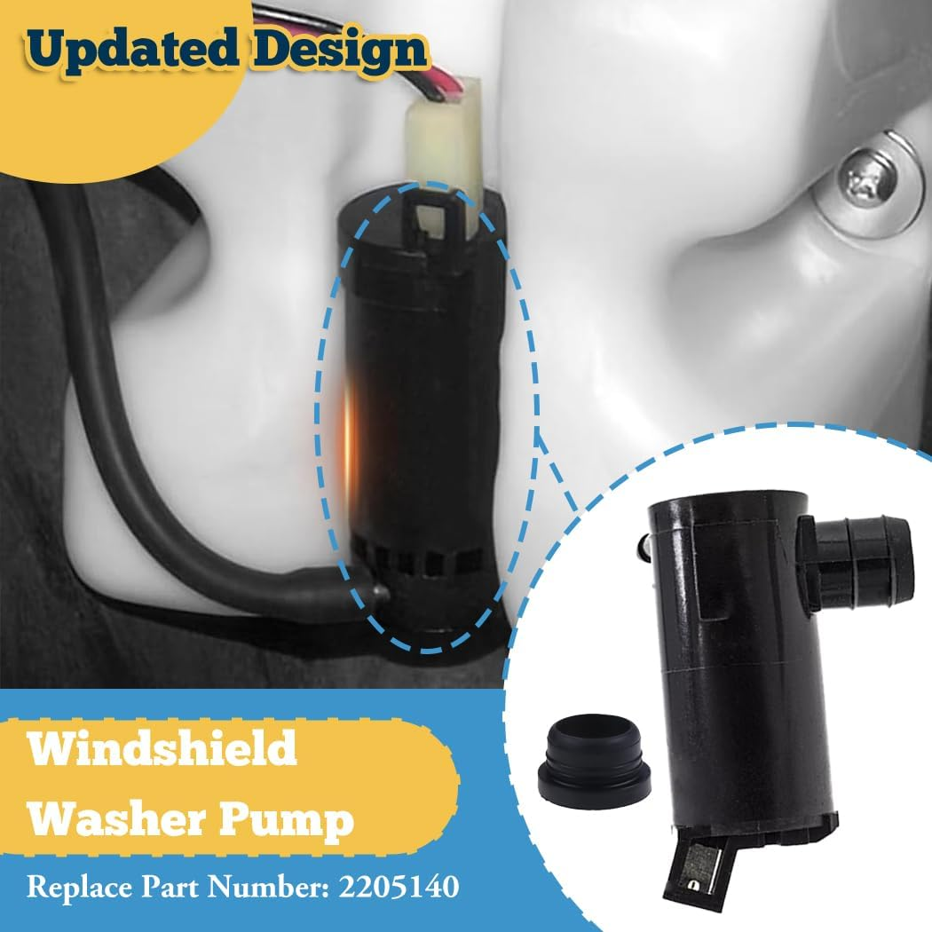 Windshield Washer Pump for Polaris Crew XP 1000 Eps/Ranger XP 900 EPS/SP 570 EPS Northstar 2014-2024, 12V Wiper Fluid Washer Pump Replace 2205140 image number 3