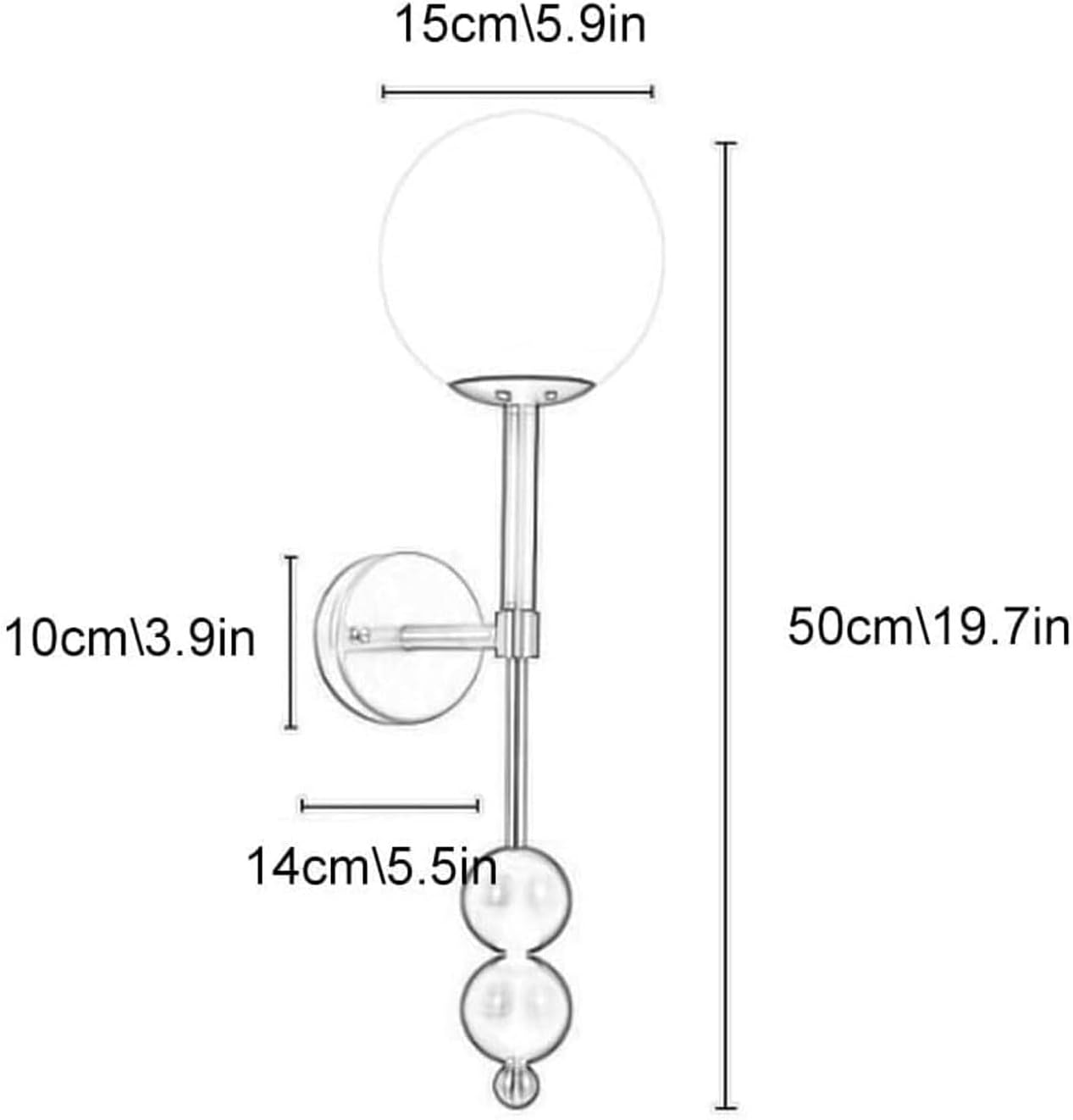 Modern Globe Wall Lamp Brushed Brass Wall Lamps with White Globe Glass Shade Wall Lighting Fixture for Restaurant Wall Lighting image number 4