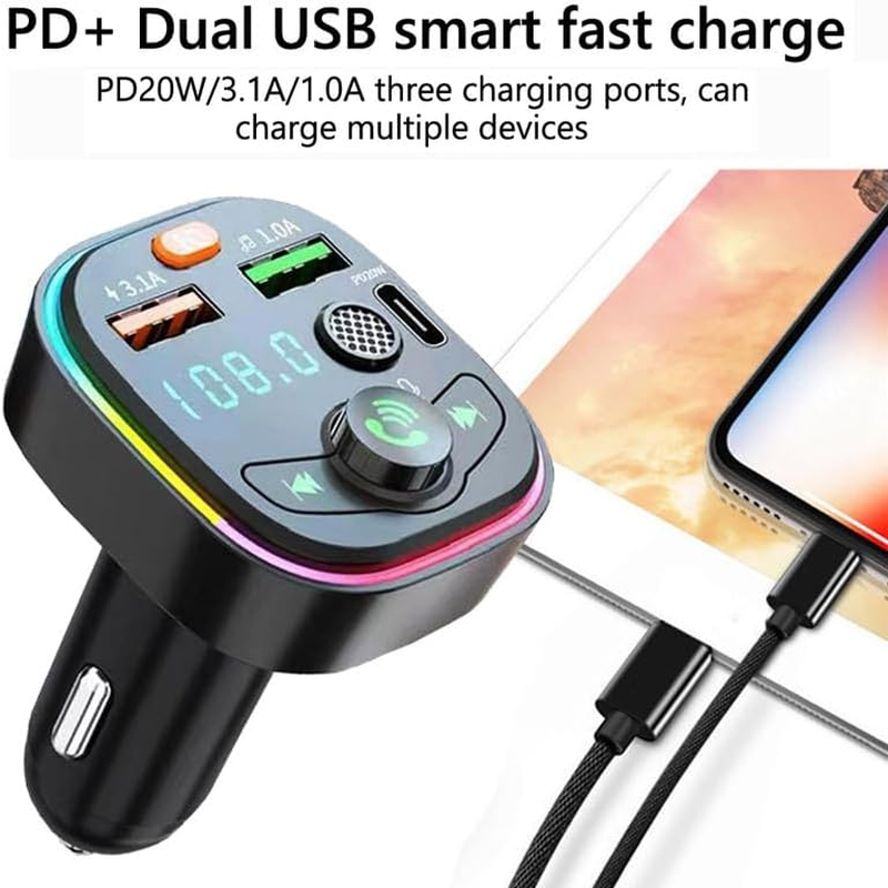 Tootoo Car FM Transmitter Bluetooth Wireless Handsfree Kit MP3 Player Adapter Charger image number 2