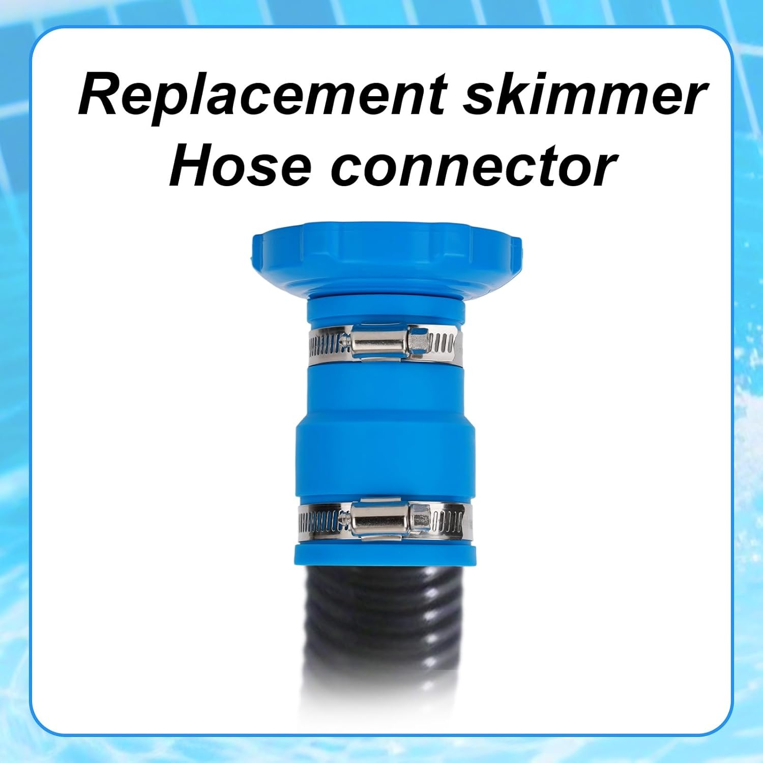 BOXOB Pool Vacuum Hose Adapter B, for Intex above Ground Skimmers Screw Clamps Included Replacement Connector for Filter Pump Hoses & Skimmer Cleaners (Blue) image number 6