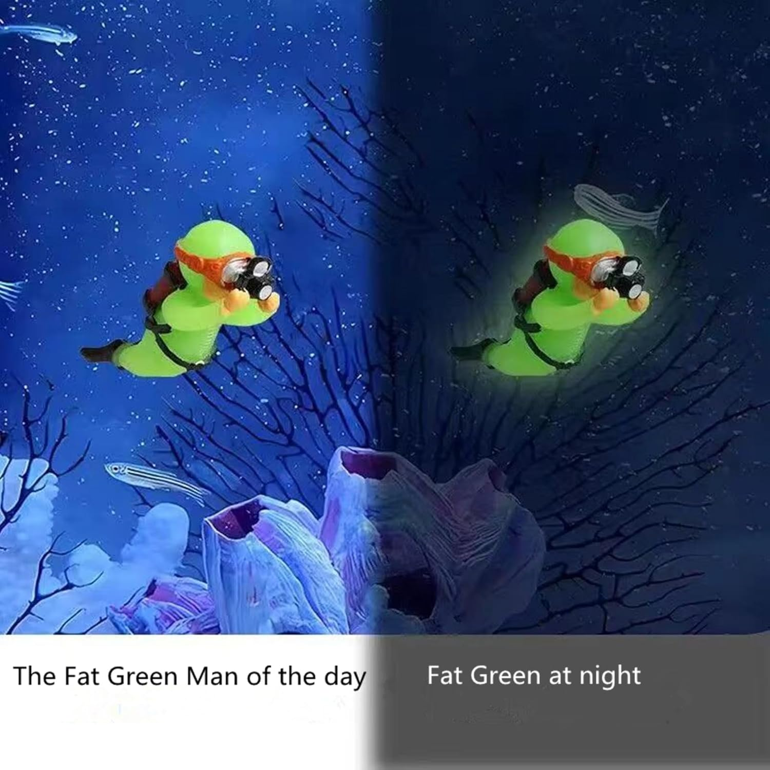 Floating Aquarium Decoration, Cute Device Fish Aquarium Decoration, Safe Fish Toy Betta Cichlid Gold Fish Shrimp Hermit Crab Game Companion Aquarium Accessories (Diver) image number 5