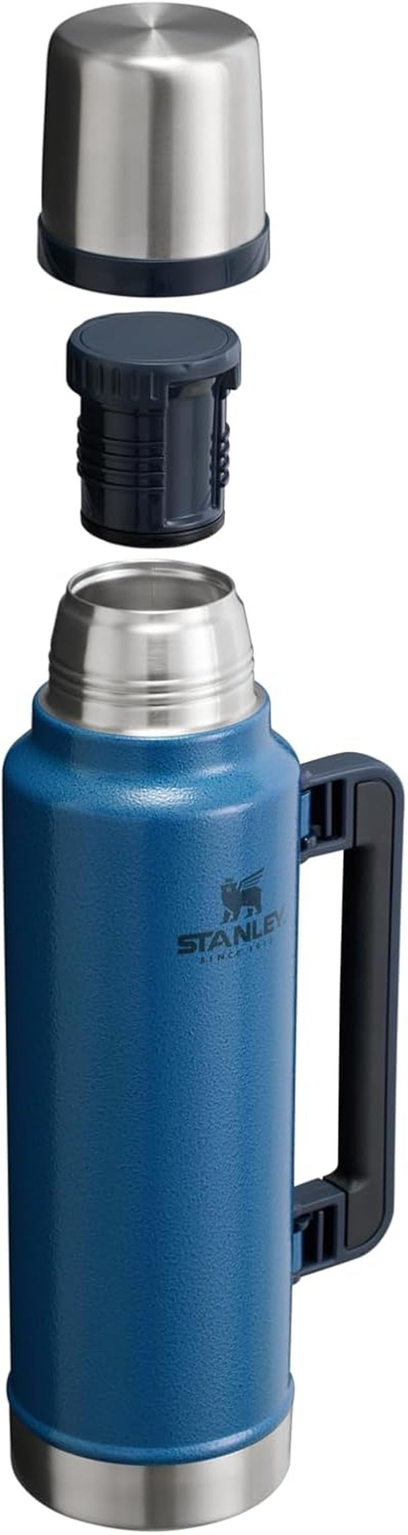 Stanley Legendary Classic Vacuum Bottle 1.0 Qt | Wide Mouth with Leakproof Cup Lid | Keep Drinks Hot or Cold | Packable for Travel | Insulated Stainless Steel Thermos | Bpa-Free | Hammertone Green