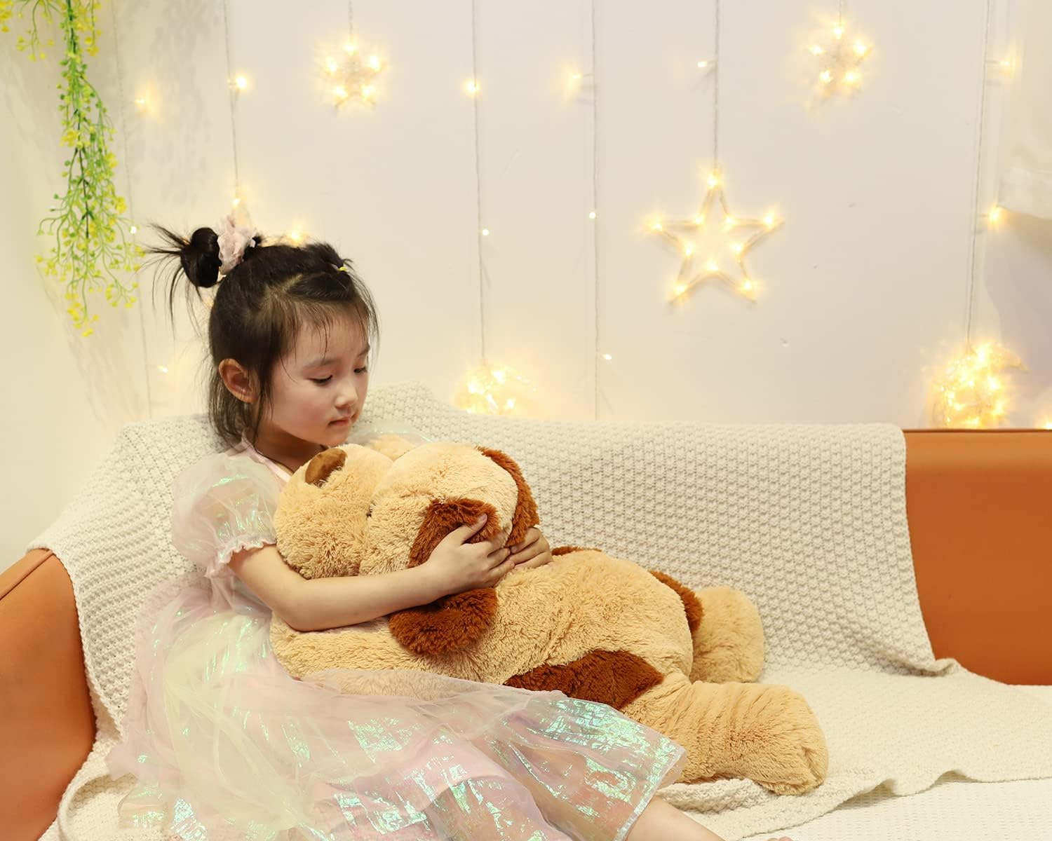 26.8 Inch 5 Lbs Dog Weighted Stuffed Animals for Anxiety and Stress Relief, Large Weighted Plush Animal, Cute Plush Toy Pillow, Gifts for Adults, Kids, Boys and Girls - Weighted Dog Light Brown image number 2