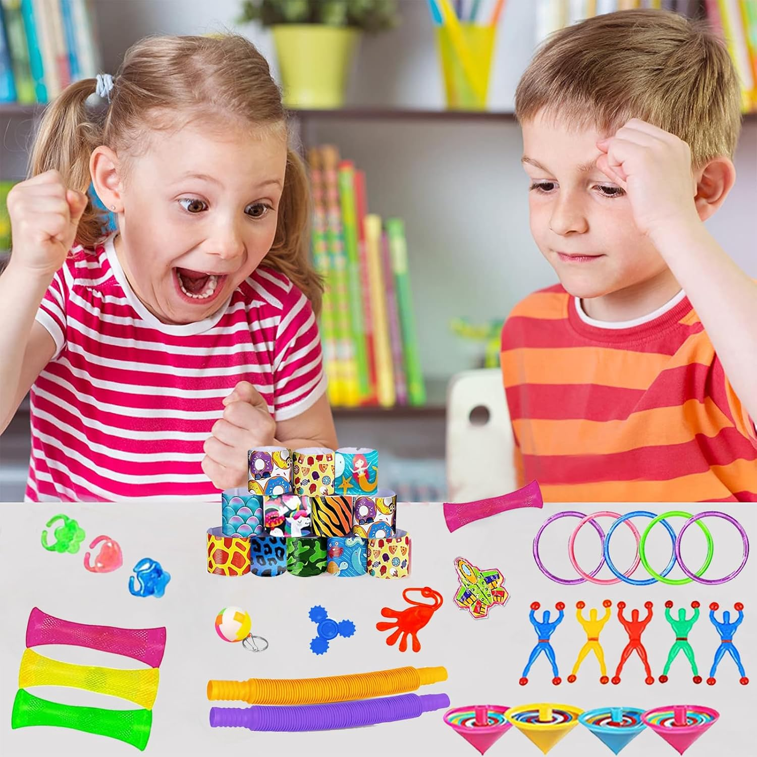 43PCS Party Favors for Kids, Goodie Bags Stuffers for Classroom Reward Prizes, Birthday Gifts Toys, Treasure Chest Toys, Carnival Prizes for Kids 3-5 6-8 8-12 image number 4