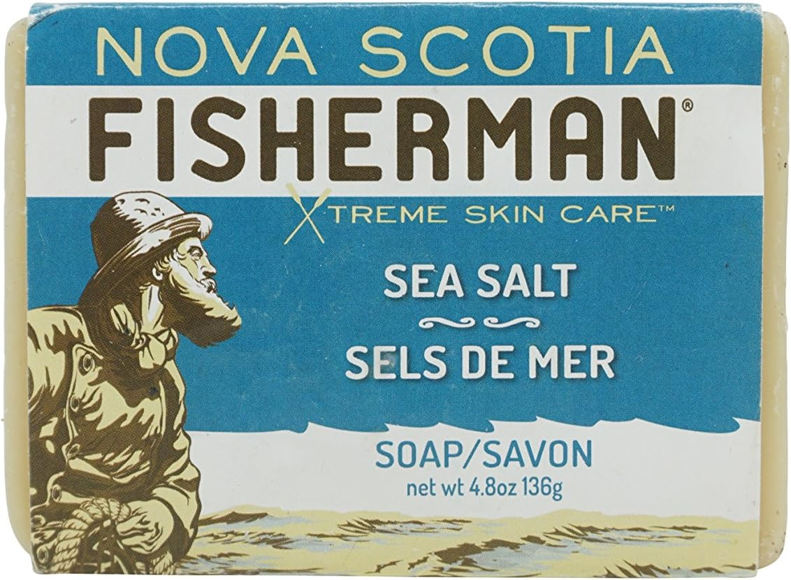 Nova Scotia Fisherman - Hand Poured Soap, with Organic Shea Butter and Nova Scotia Sea Kelp, Vegan Friendly, No Artificial Ingredients, Plant-Based Body Care (Sea Salt, 4.8 Oz) image number 1
