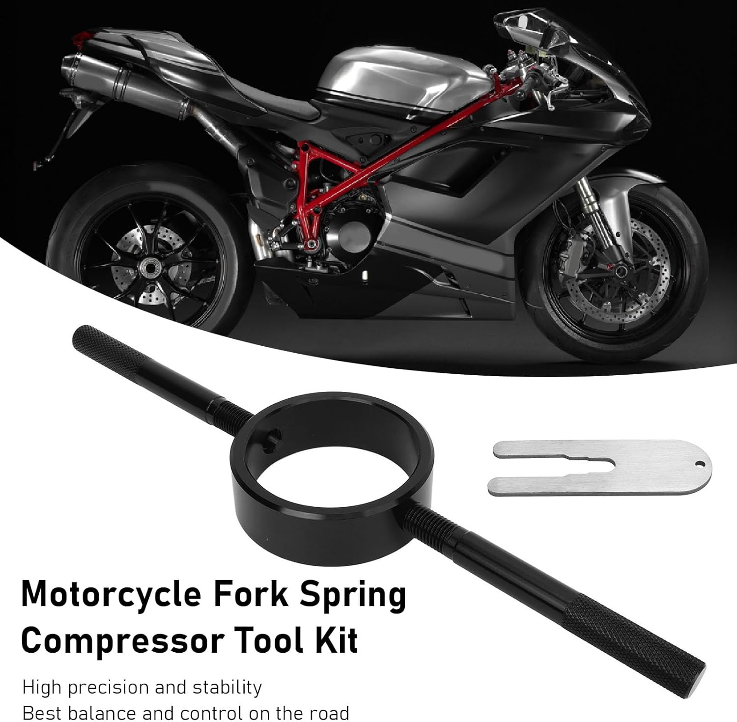 Motorcycle Fork Spring Compressor Tool Kit, High Precision 6061 Aluminum Coil Spring Service Kit for Most Upside down Street Bike Forks image number 4