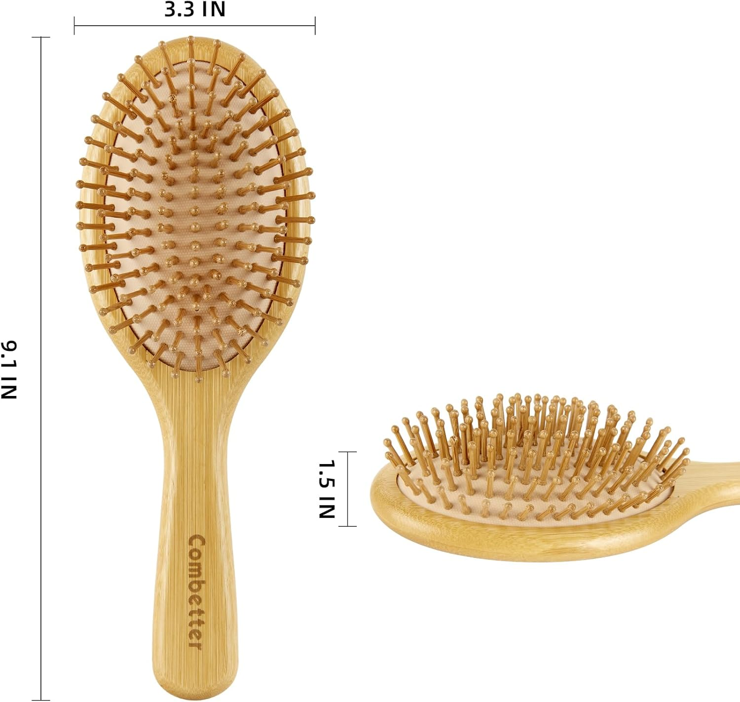 Hair Brush-Natural Bamboo Paddle Detangling Hairbrush, Suit for Women Men and Kids Thick/Thin/Curly/Dry Hair, Massage Scalp Combetter image number 1