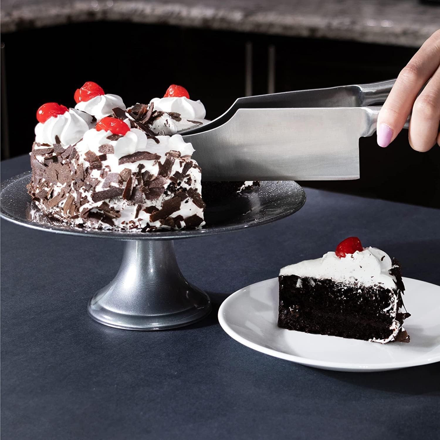 Cake Slicer Cutter, Stainless Steel Cake Server, Pie Knife Cake Lifter Tools,Cake Knife,Pie Cutter Guider Bread Pizza,For Cakes, Pie, Pizza and Desserts image number 2