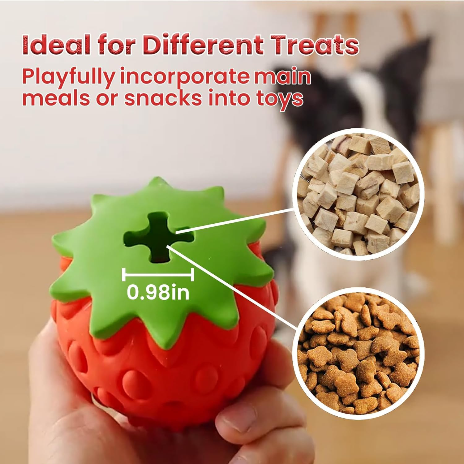2Pcs Dog Chew Toy,Interactive Enrichment Food & Treat Dispensing Chew Dog Toy,Puppy Slow Feeder Dispenser,Dogs Puzzle Ball Toys for Small Medium Dogs Teeth Cleaning and IQ Training image number 4