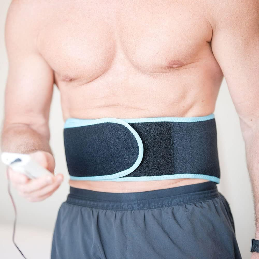 Caremax ABS Abdominal Muscle Toning Belt Ab Machine for TENS Machine EMS Muscle Stimulator Workout Fitness Equipment for Abdomen Waist Trainer with 3.5Mm Snap-On to 2Mm Pigtail Adapter image number 1