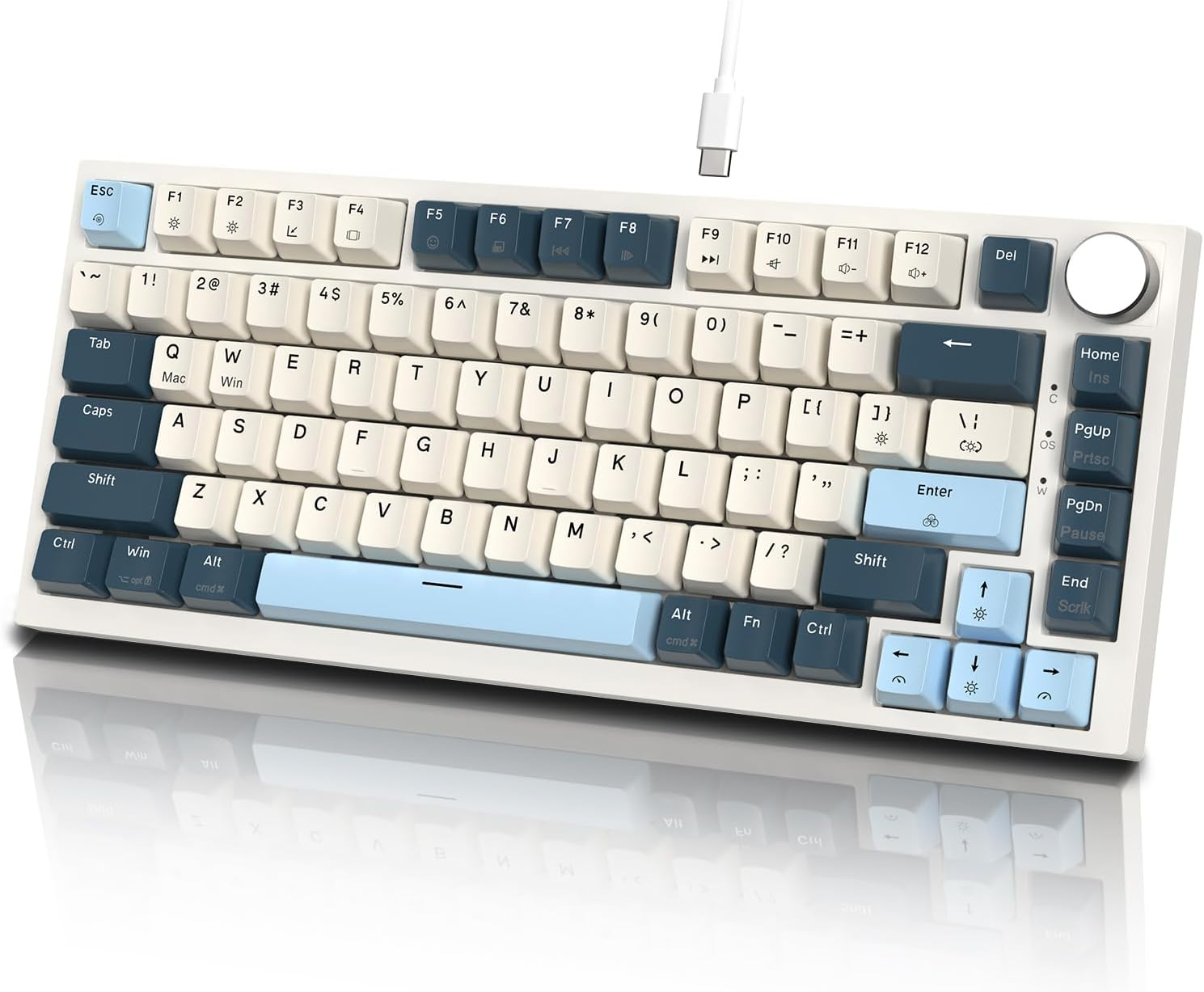 ATTACK SHARK K85 Rapid Trigger Mechanical Keyboard, Magnetic Switch, Adjustable Actuation, Apex Pro TKL Wired Esports Gaming Keyboard, Support DKS/MT/TGL, RGB Backlit, Gasket Mount, Knob, for Pc/Mac