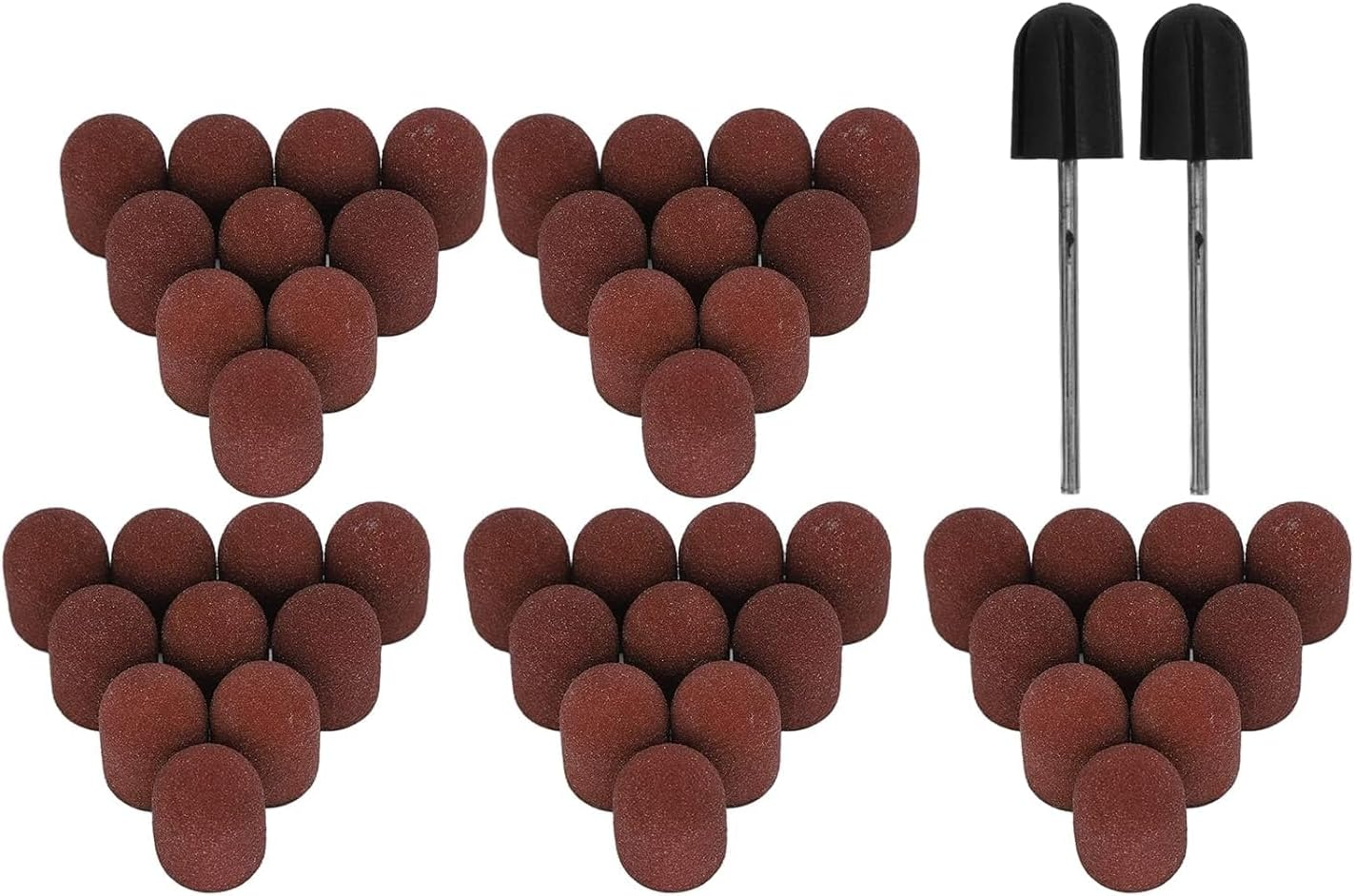 CYSFETENA 120# Grit Sanding Caps Set for Nail Drill, 50 Pieces Manicure Sanding Belts with Shank, Durable Nail Cutter Accessories for Polishing and Sanding Nails Glass image number 1