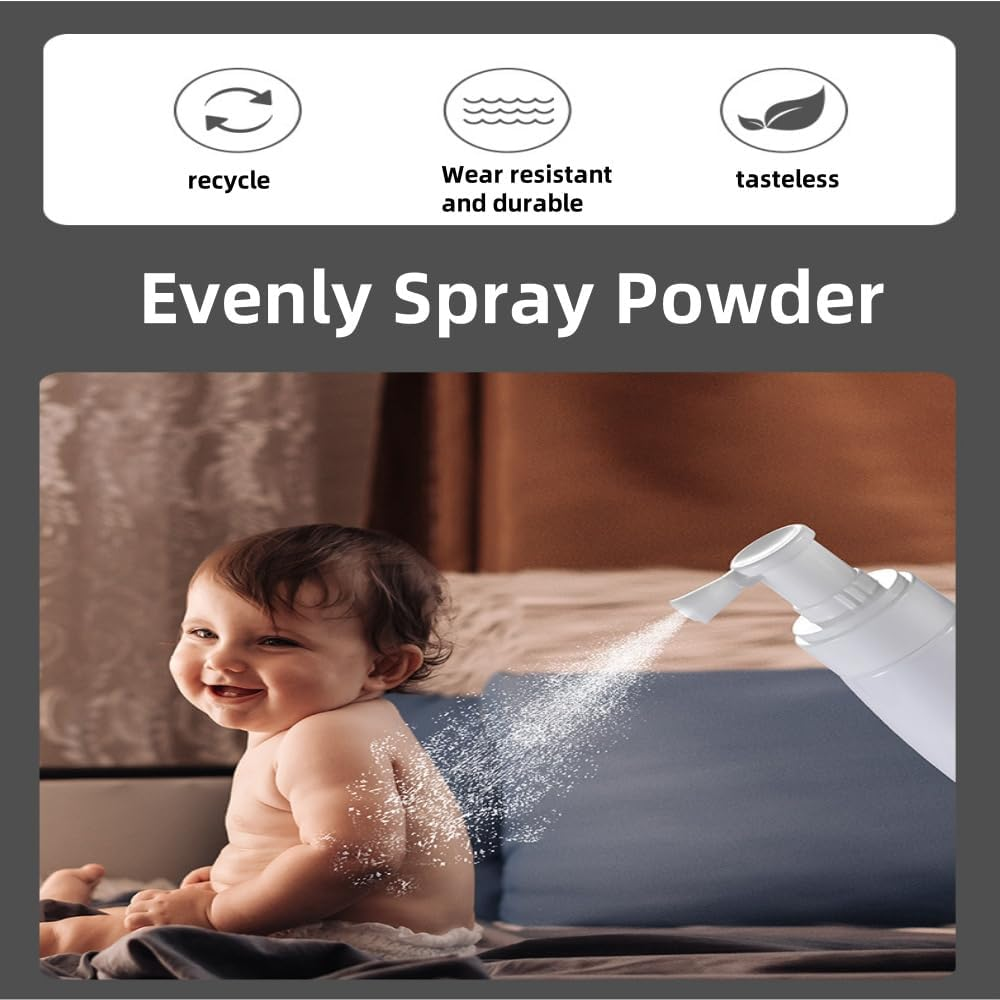 Fabselection Powder Spray Bottle, 2 Pcs Refillable Hair Fiber Applicator, Empty Dry Barber Powder Bottle,Powder Spray Bottle Refillable Containers for Hair Salon 140Ml