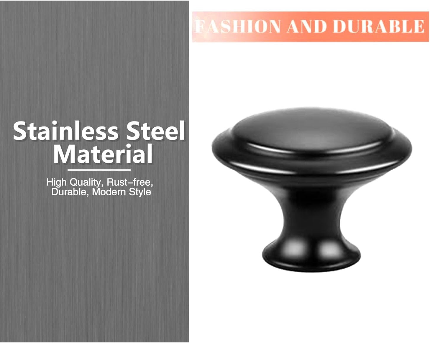 18 Pcs Black Cabinet Drawer Knobs, 1.13" Pulls and Handles with Screws, Kitchen Hardware for Dresser, Bathroom image number 5