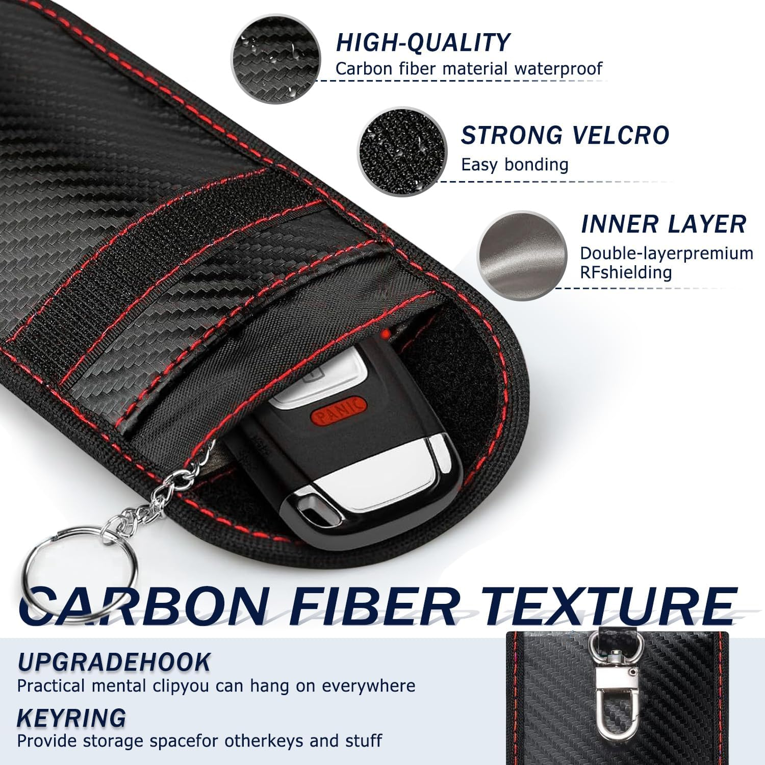 Faraday Box with 3 Pack Faraday Pouches, for Car Keys, Large Faraday Box Key Safe Protector, RFID Signal Blocking Pouch, Anti-Theft Signal Blocking Cages, Remote Entry Keyless image number 3