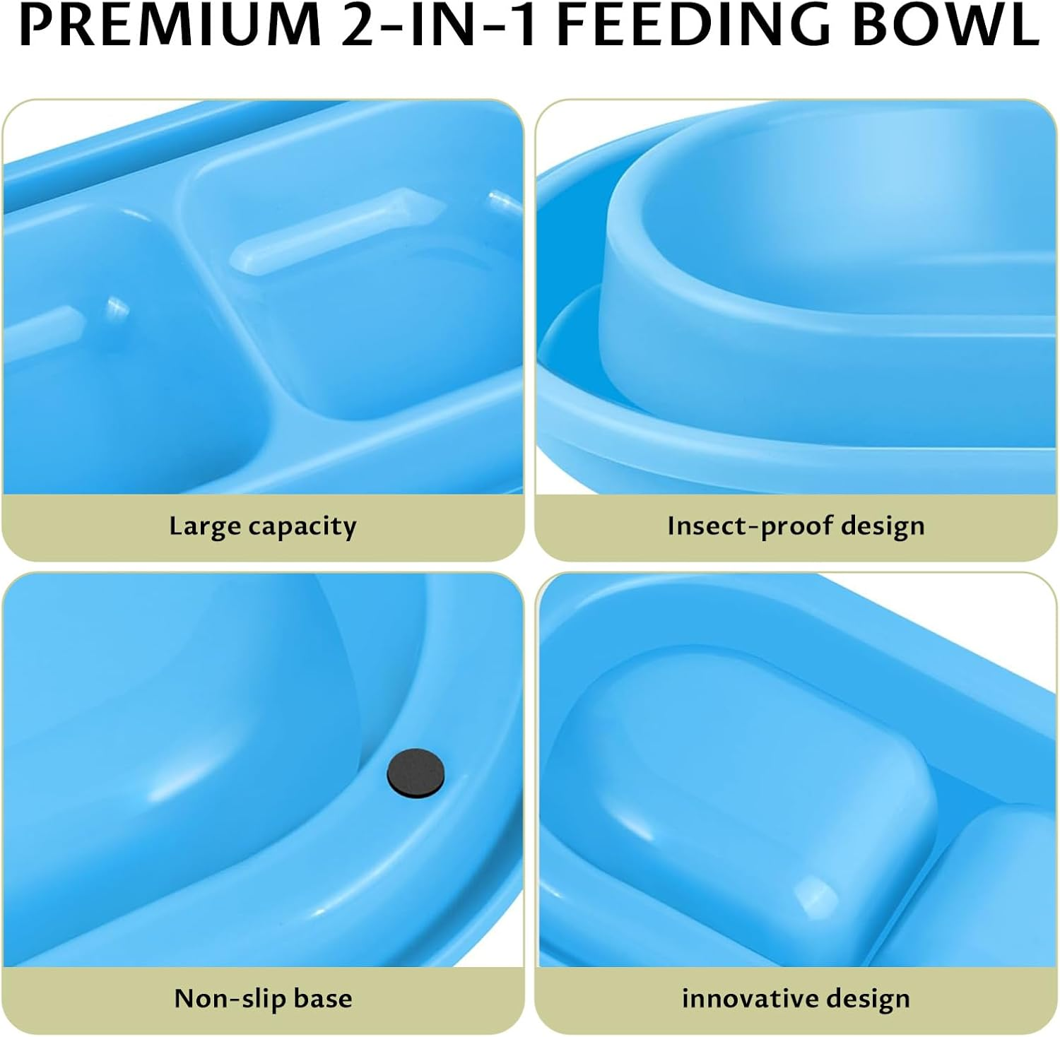 Velmoriah Ant Proof Cat Dog Food Bowl, 25Oz/4Cups Non-Slip Pet Water and Food Bowls, Dog Feeding Bowl Pet Food Dish for Dogs Cats image number 3