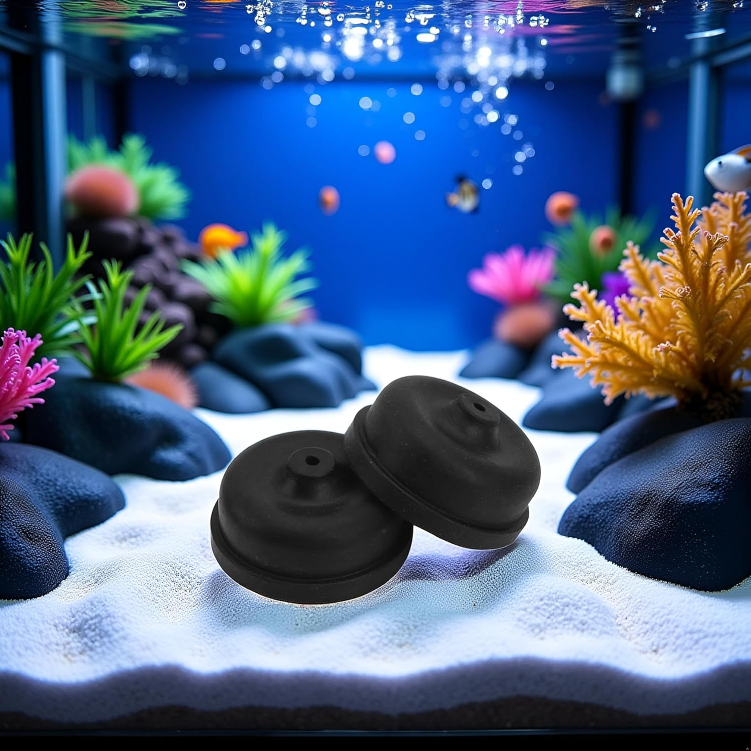 6Pcs Black Aquarium Diaphragm Air Pump Accessories Rubber Oxygen Pump Replacement Parts for Aquarium Fishing Oxygen Pump Diaphragm Silicone Cup Parts Air Pump Accessories image number 6