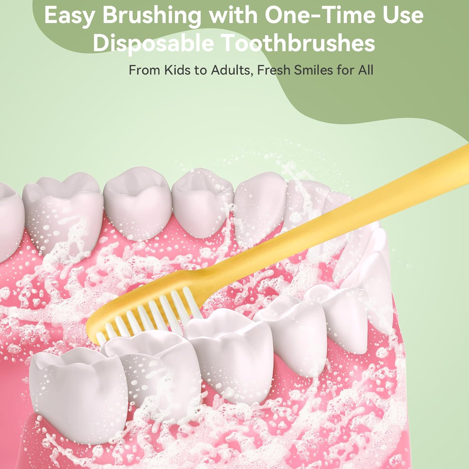 Fresings 40 Pack Disposable Toothbrushes Bulk &ndash; Individually Wrapped Soft Bristles Single Use for Adults & Kids, Travel Hotel Guest Dental Office Donation Emergency Hygiene,Minimalist Design 5 Colors image number 4