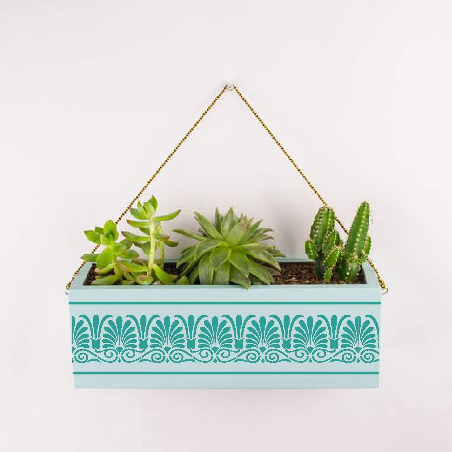 Craftreat Flower Stencils for Painting on Canvas, Wallart, Bullet Journal Notebook and Scrapbook - Flourish Borders Stencil - 3"X12" Indian Rangoli Stencil - Reusable Stencil Arts & Crafts Supplies