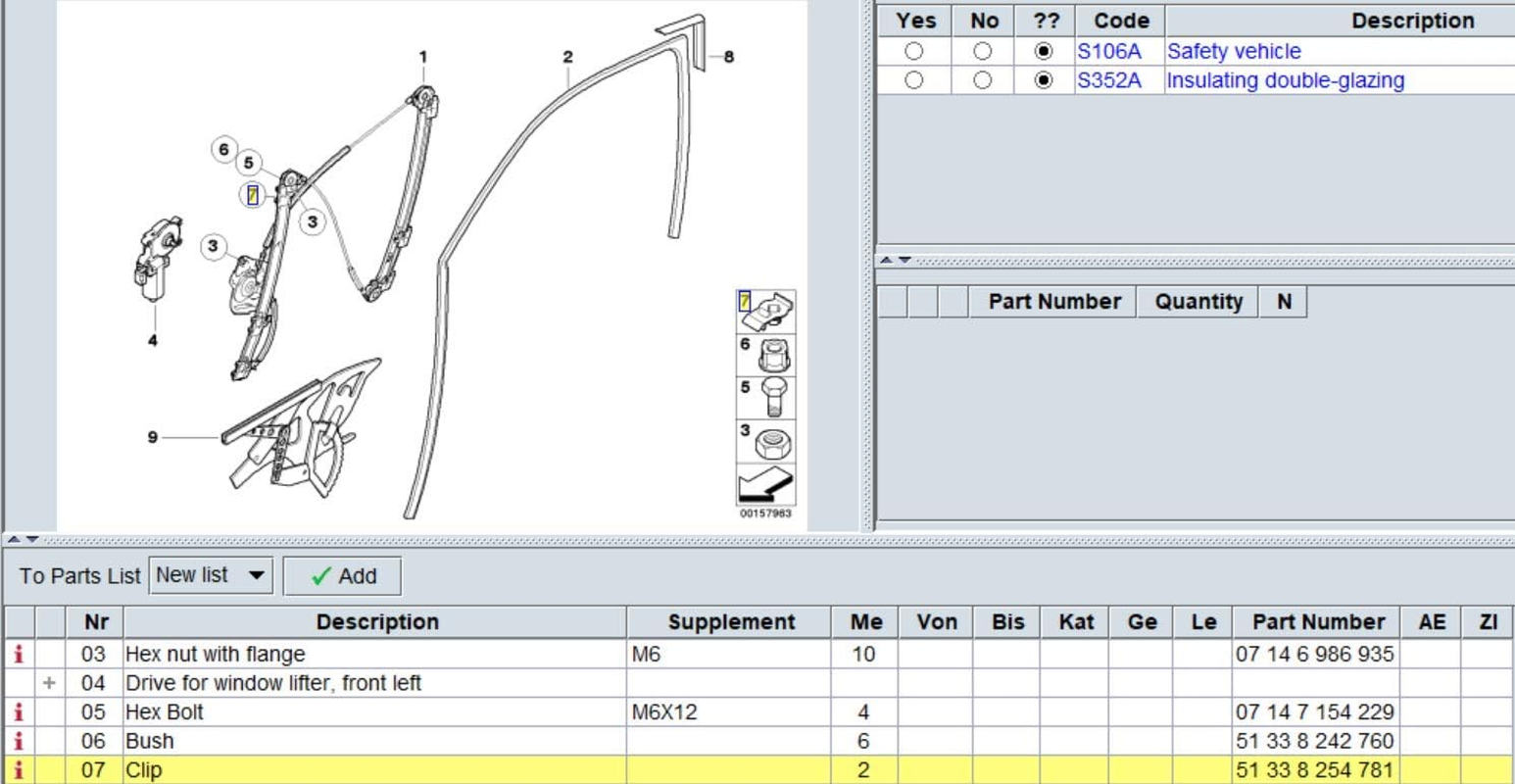 AUTOPA 51338254781 4Pcs Window Regulator Repair Clips for BMW X5 E53 Models Left&Right image number 1