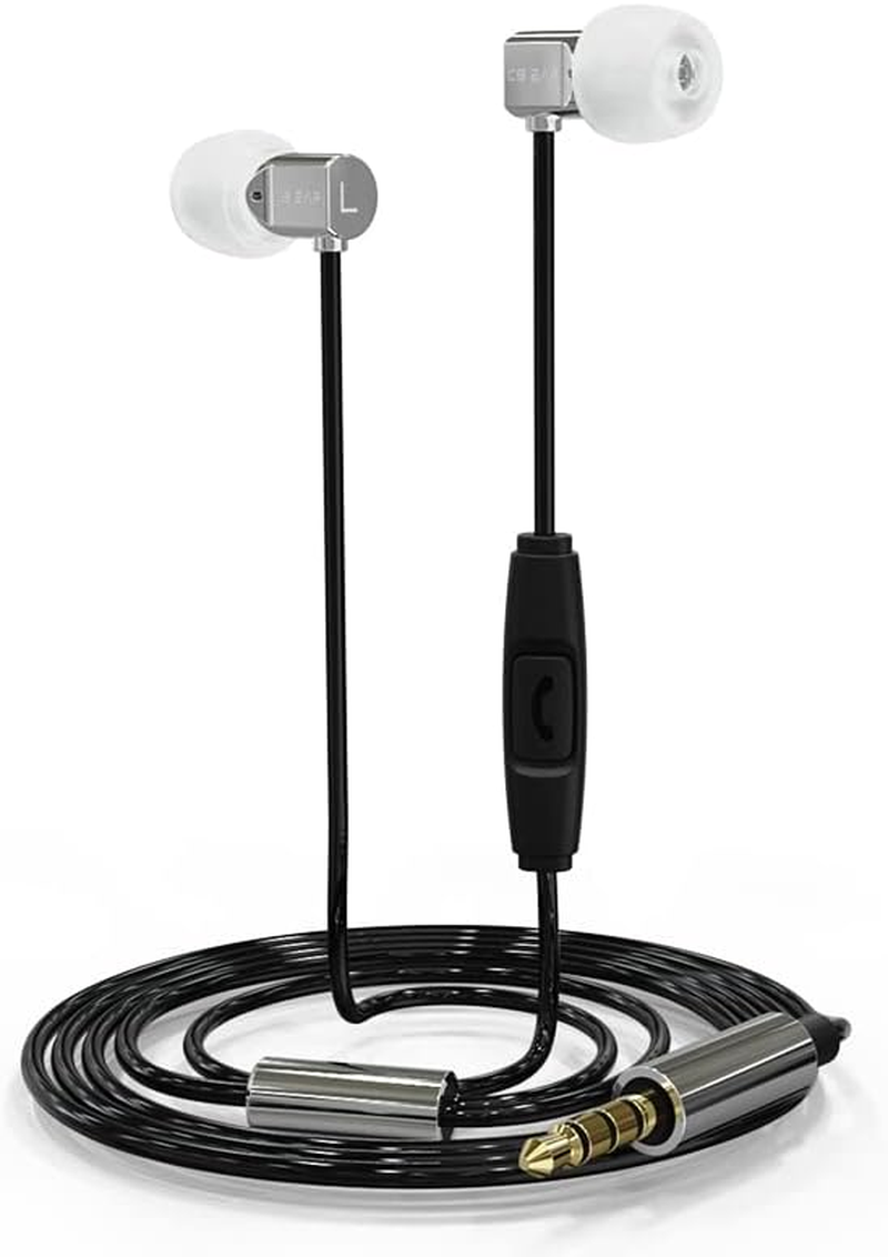 Keephifi In-Ear Earbuds-[Kbear Dumplings] Hifi Earphone, Stereo Wired in Ear Headphones Beautiful Vocals Powerful Resolution Noise Isolating Headsets with HD Microphone (Silver with Mic) image number 2