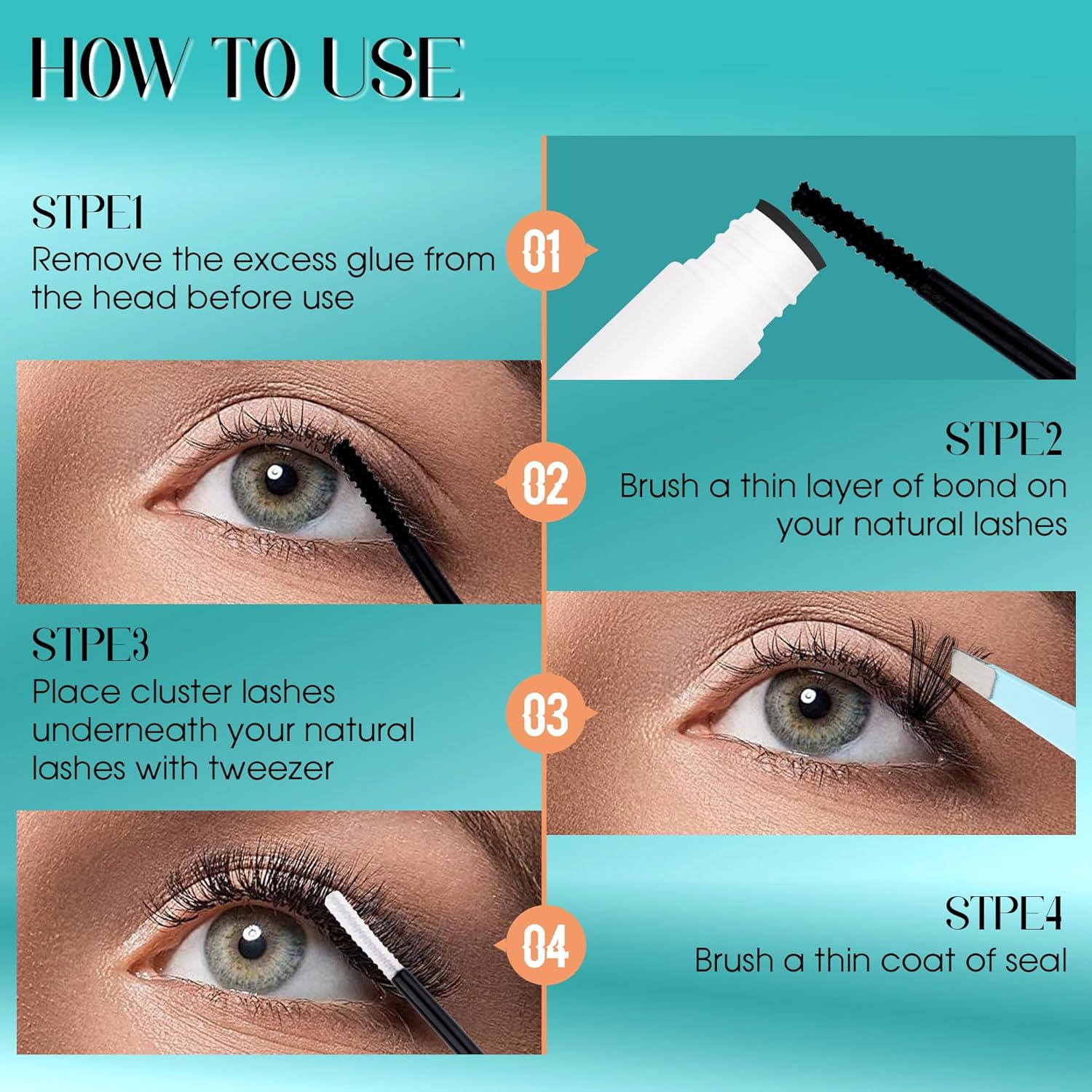 GEMERRY Lash Clusters 100D DIY Eyelash Extension D Curl Individual Lashes Natural Eyelashes Mixed Reusable Home image number 5