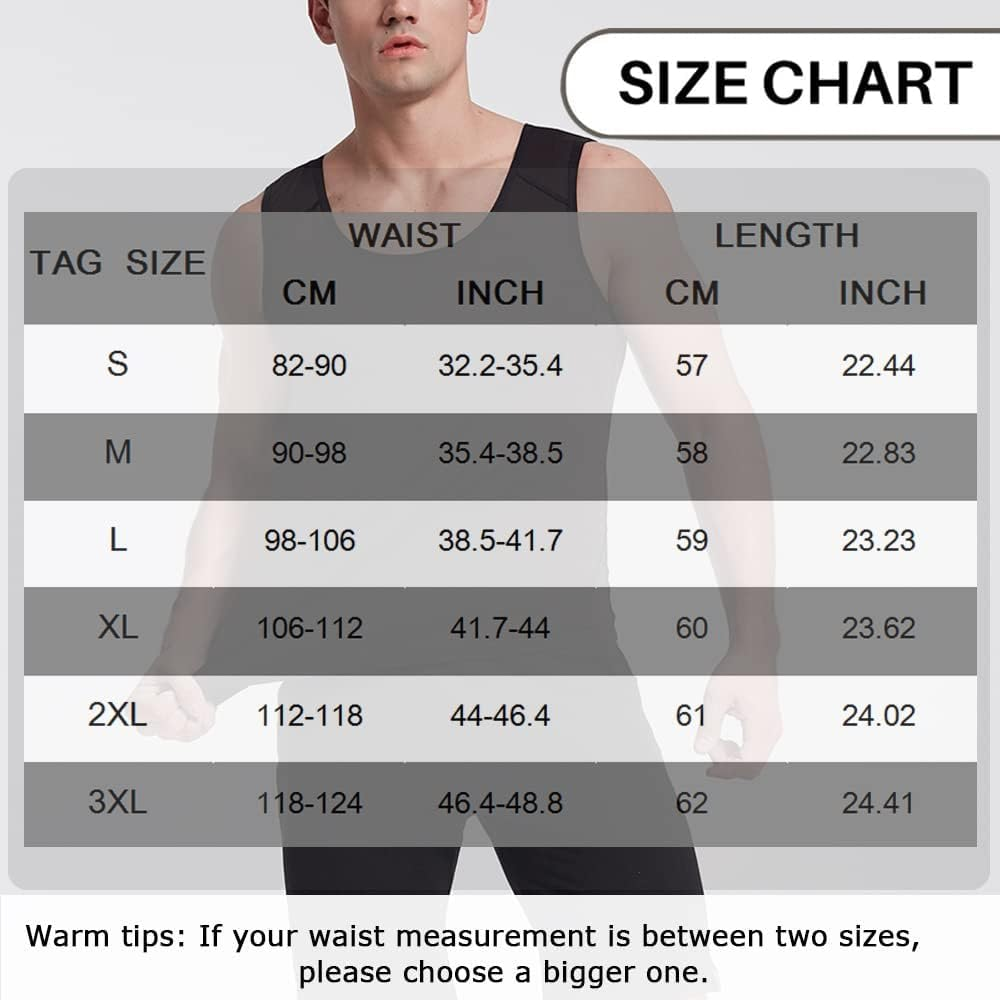 Sweat Sauna Vest for Men Heat Trapping Polymer Vest Sauna Suit Workout Tanktop Pullover Waist Trainer Shirt Bodyshaper image number 4