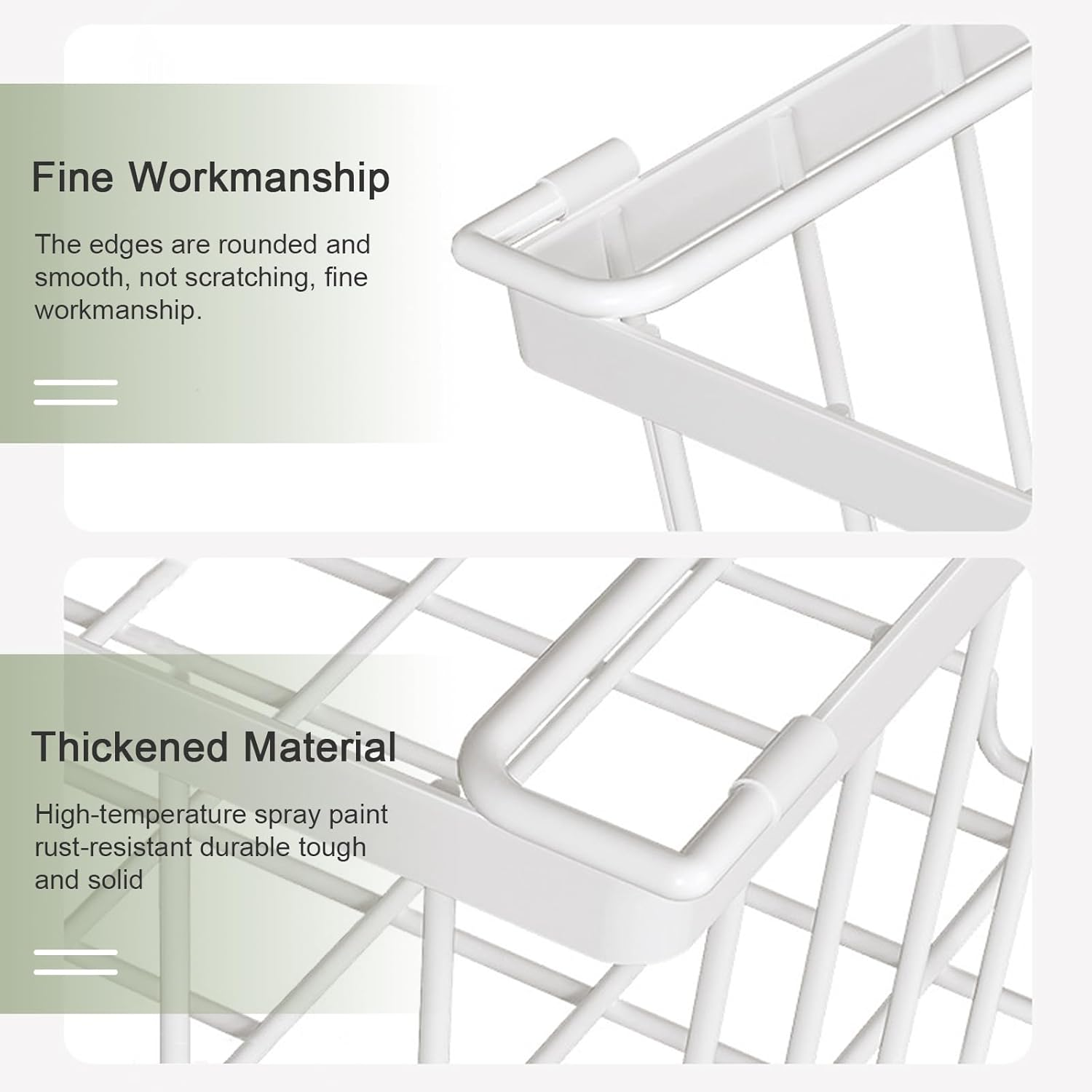 Freezer Organizer Bins, 6 Pack Stackable Deep Chest Freezer Organizer Bins with Folding Handles, Metal Freezer Storage Baskets, Ft Deep Freezer Storage, Increased Space for Food Storage (White) - Black image number 4